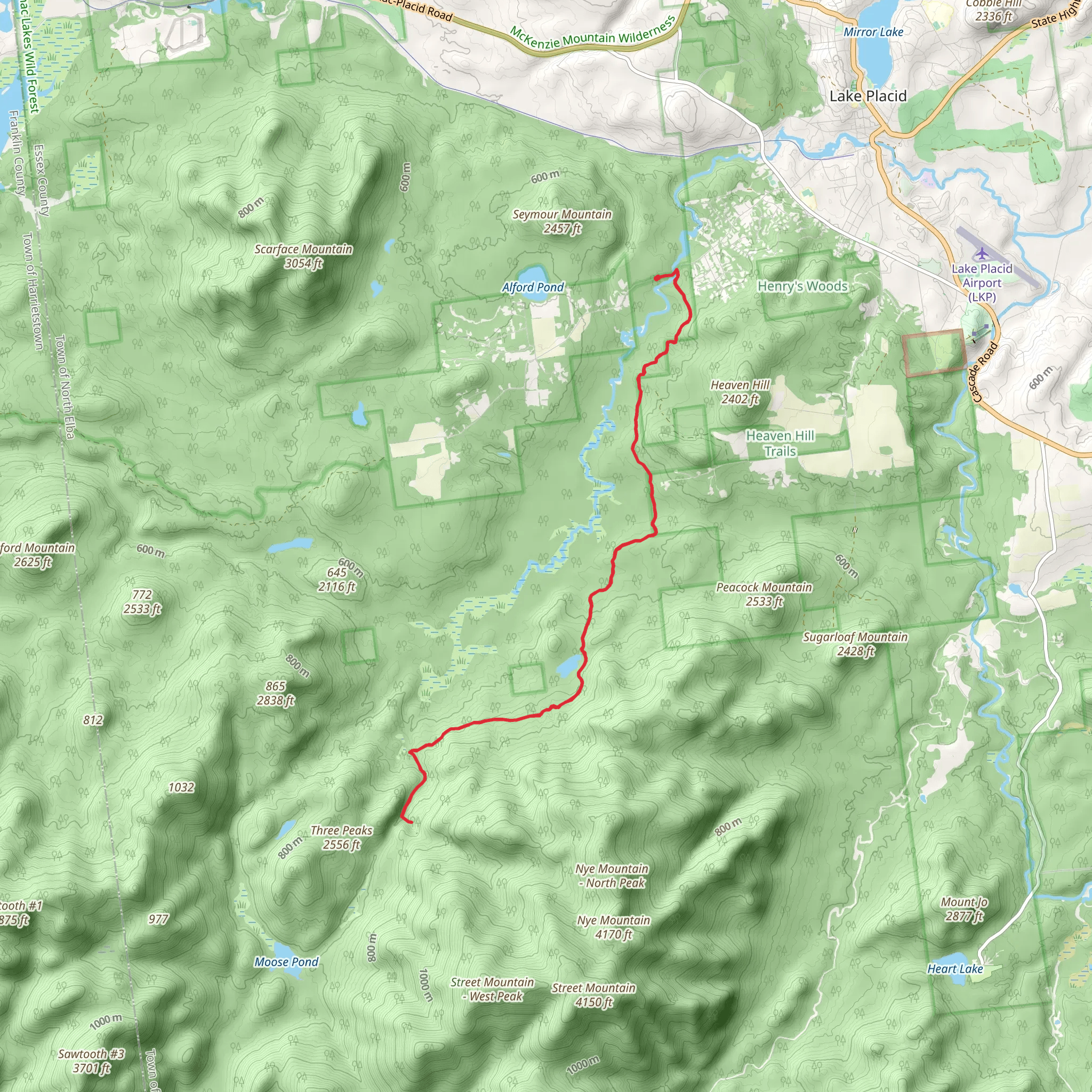 Wanika Falls Campsite via Northville Placid Trail mobile static map