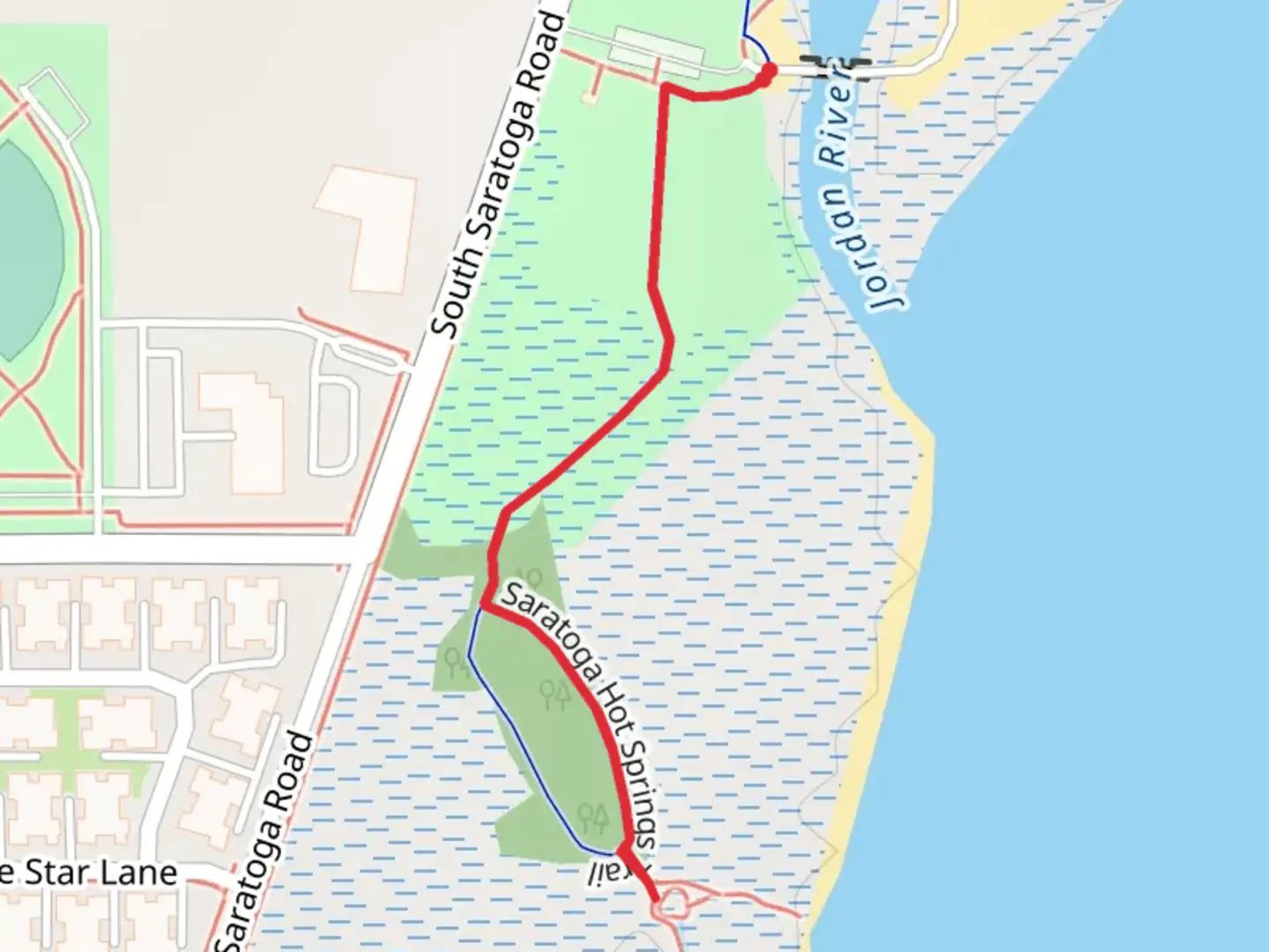 An image depicting the trail Utah Lake Shoreline Trail and its surrounding area.