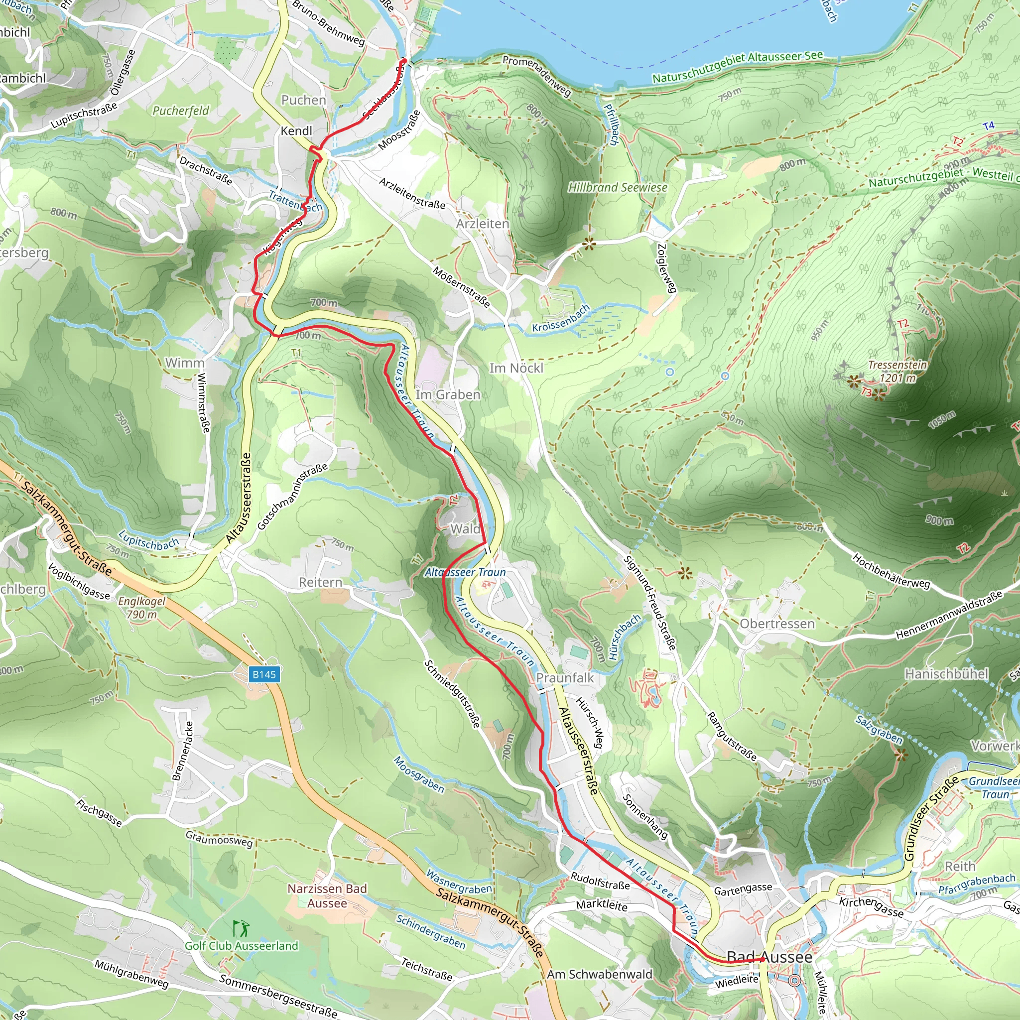 Promenade Klaus Maria Brandauer to Altaussee mobile static map