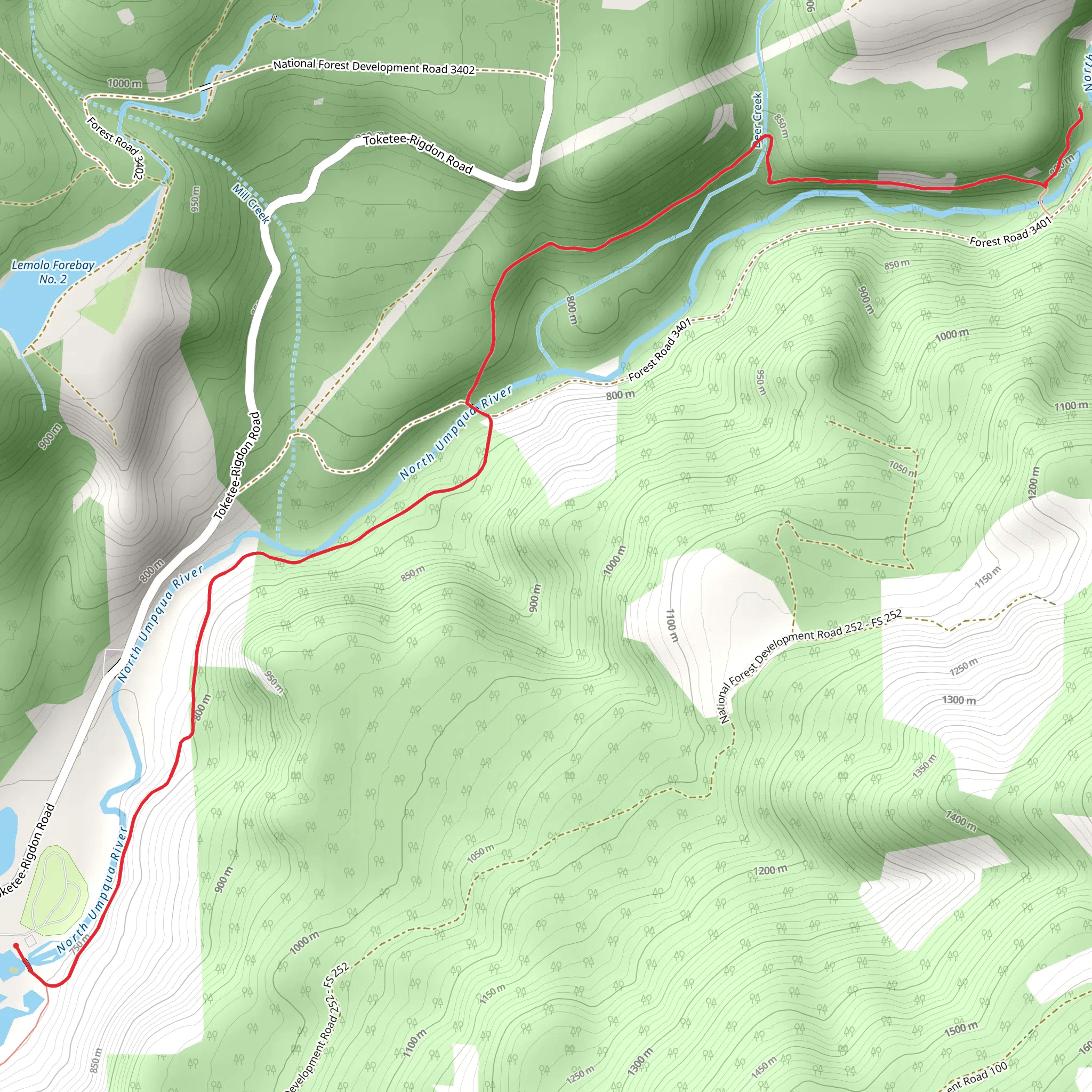 North Umpqua Trail - Hot Springs mobile static map