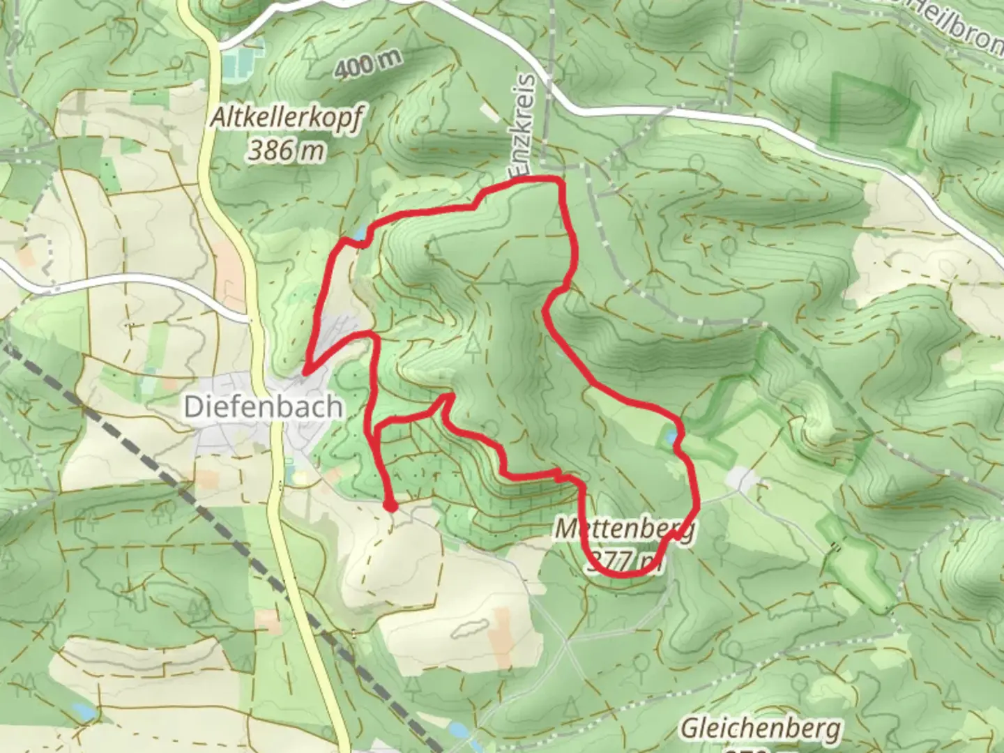 An image depicting the trail Blauer Punkt and Zargenweg and its surrounding area.