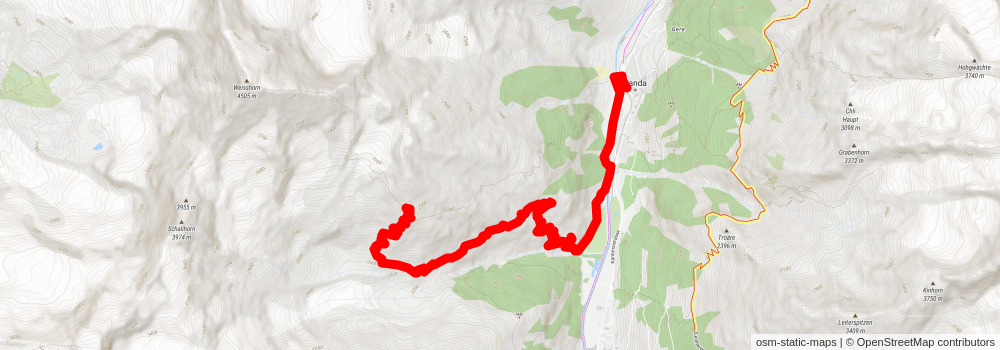 Hike to the Weisshorn Hut Nr 61 stage 2 Map