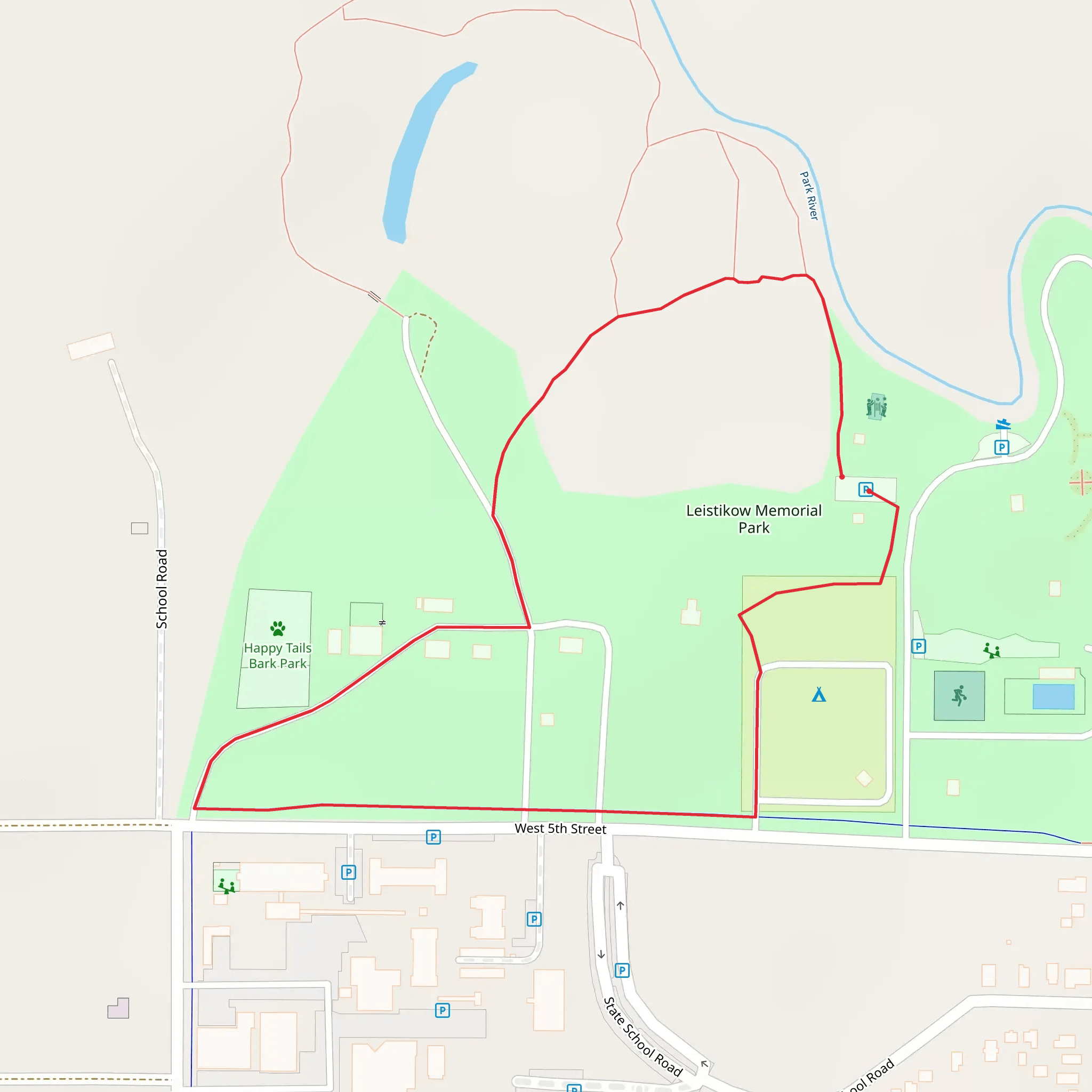 Leistikow Memorial Park Loop mobile static map