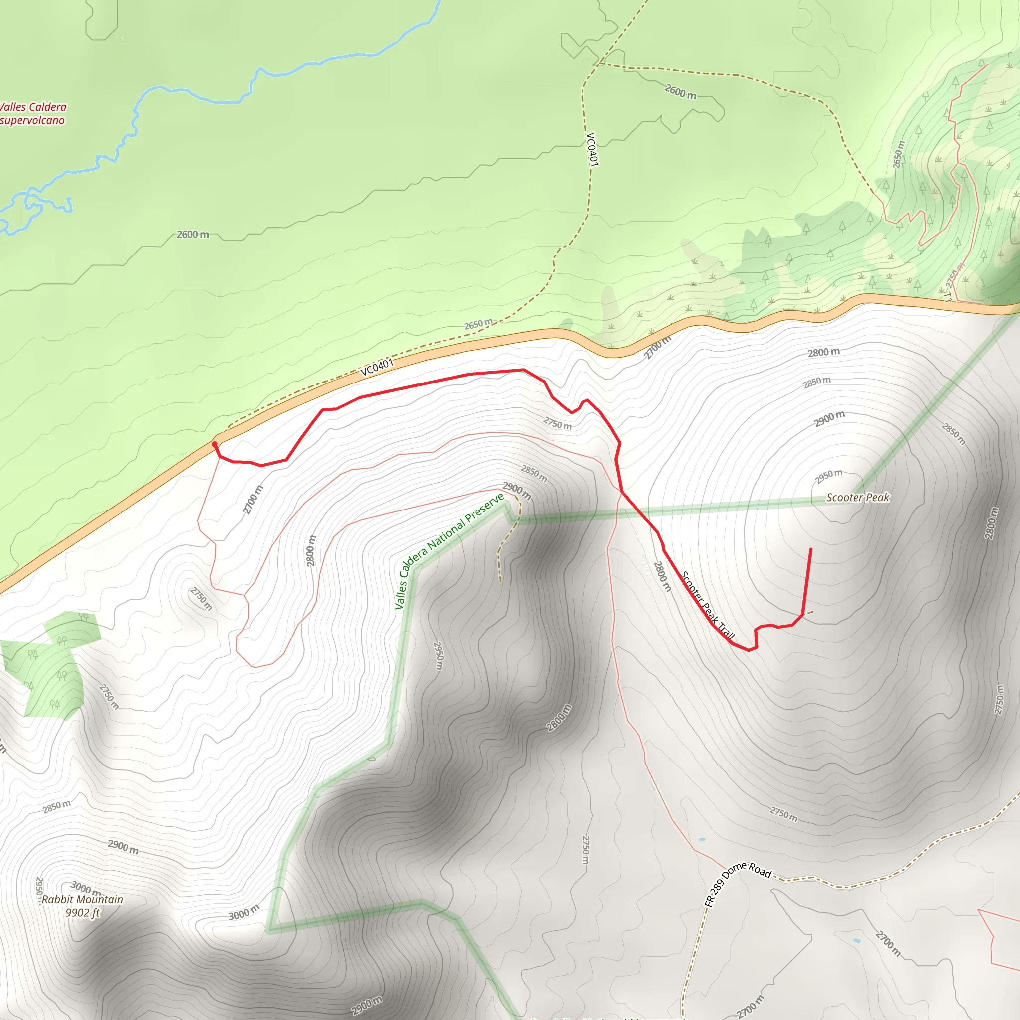 Scooter Peak Trail mobile static map