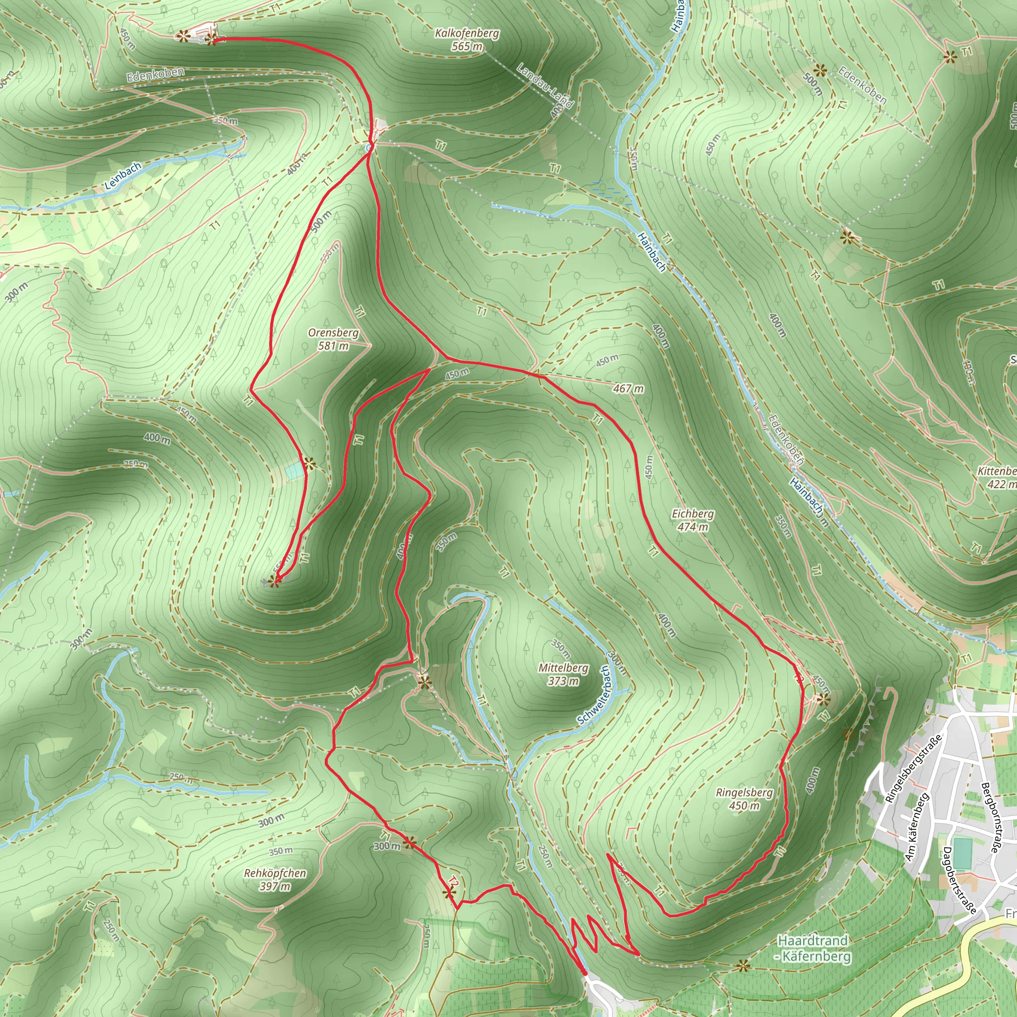 Orensfels, Neuscharfeneck and Ringelsberghutte Loop mobile static map