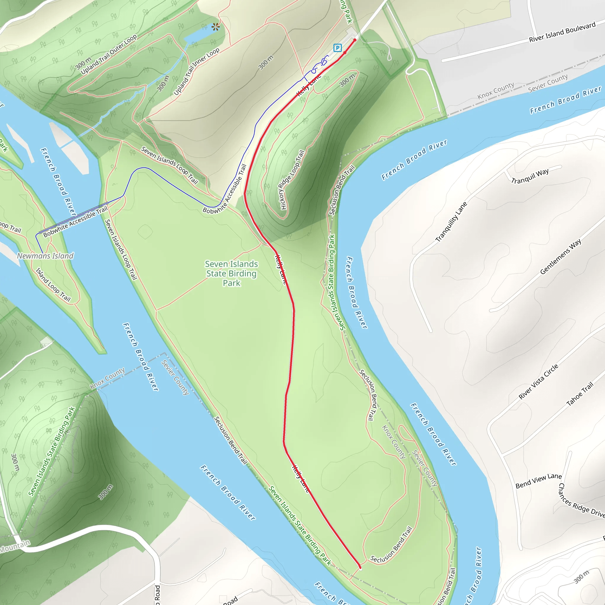 Kelly Lane Greenway mobile static map