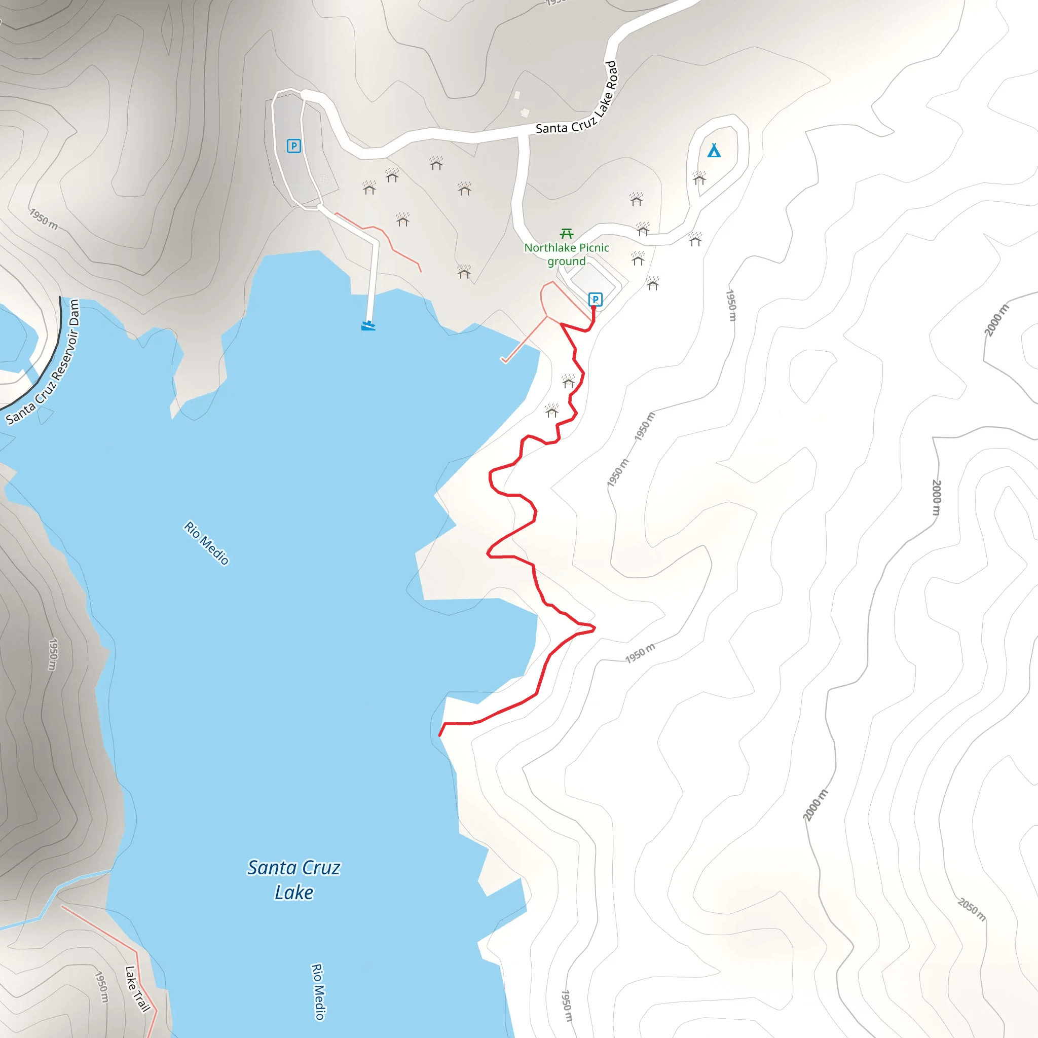Santa Cruz Lake from Santa Cruz Lake Road mobile static map