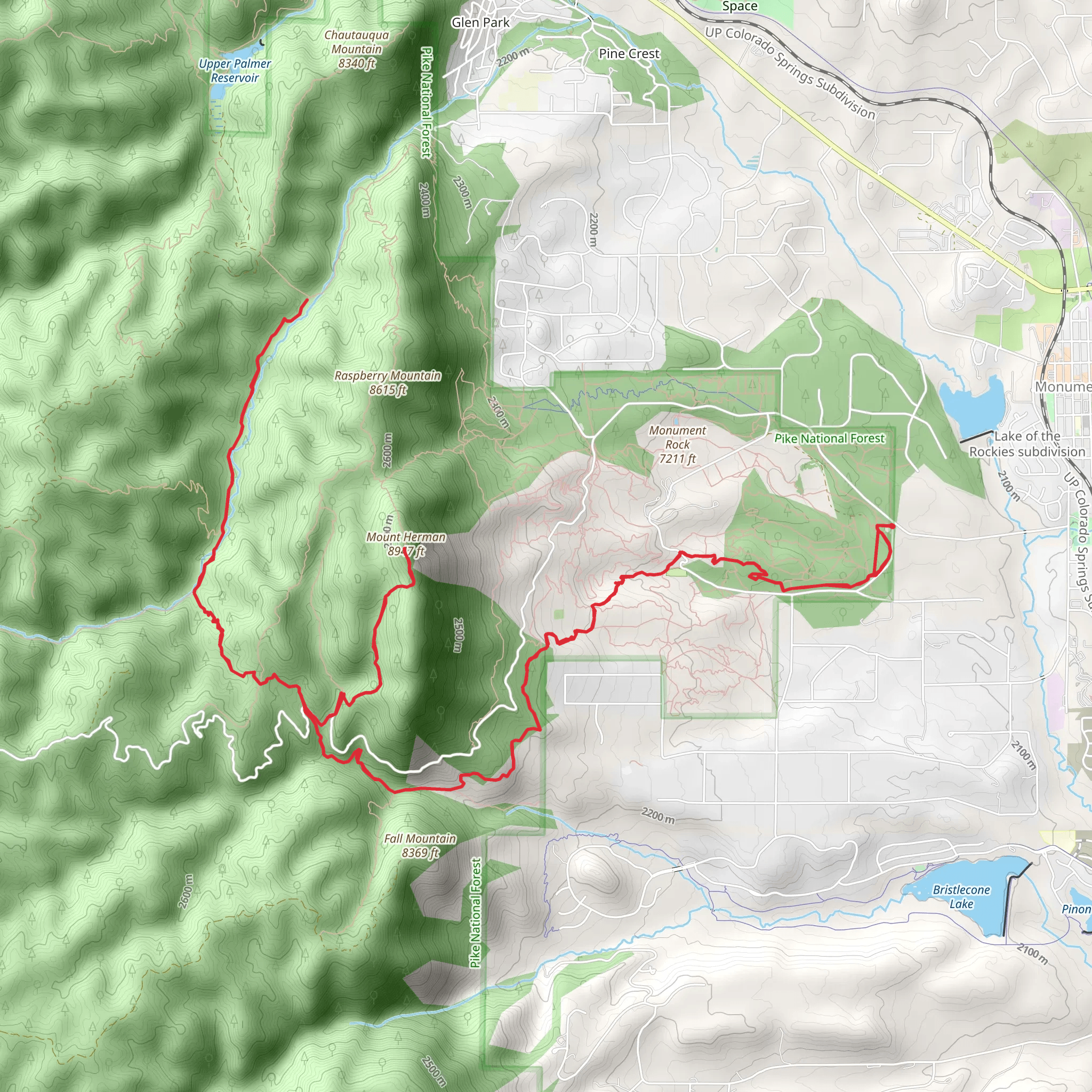 Mount Herman and Monument Trail mobile static map