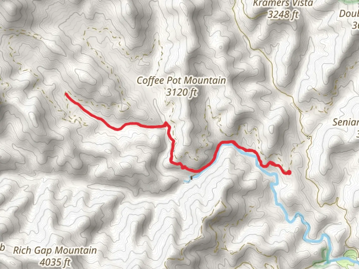 An image depicting the trail Middle Fork Trail via Hendersonville Reservoir Road Trail and its surrounding area.