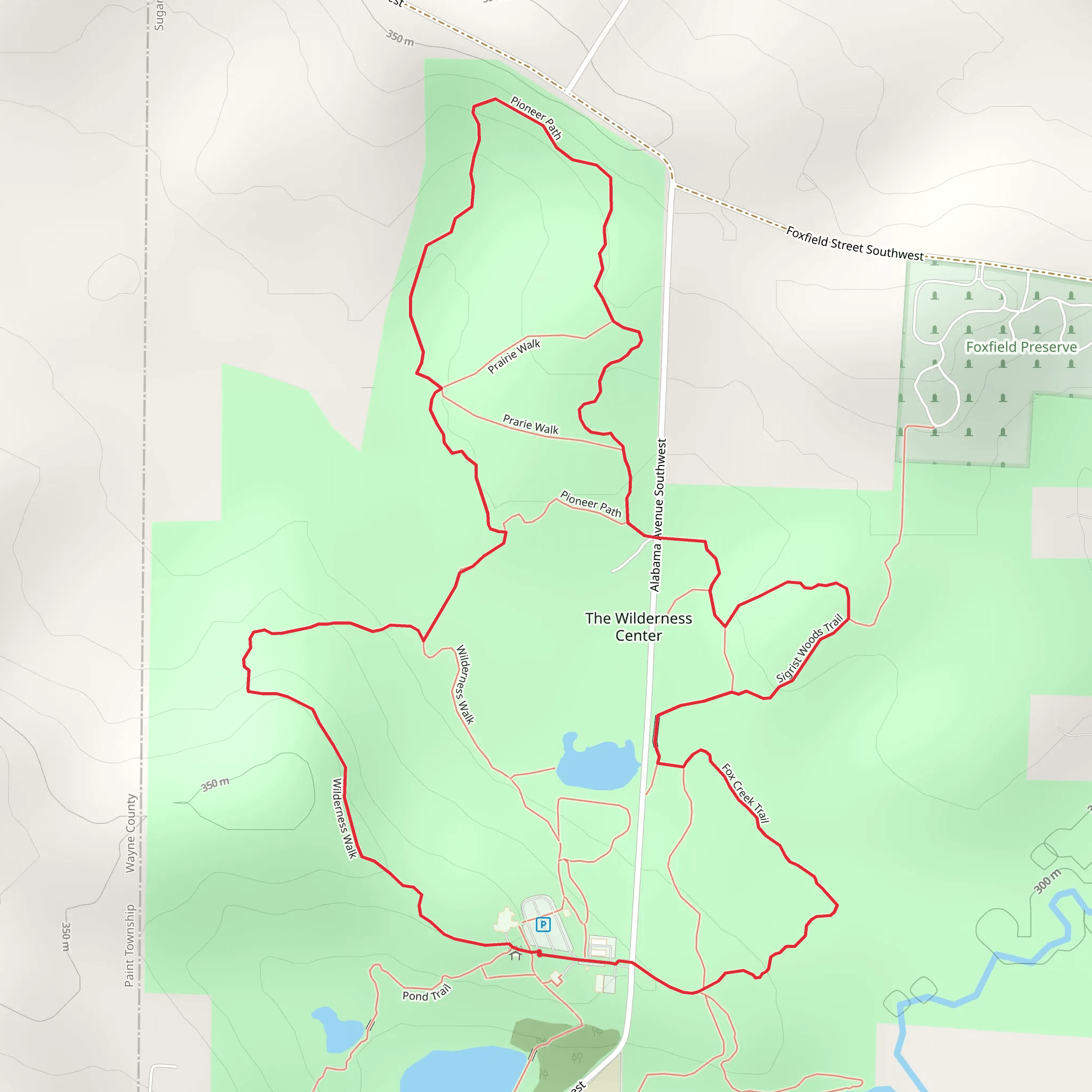 Wilderness Walk and Pioneer Path mobile static map