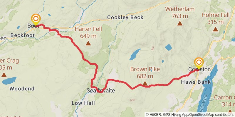 Ravenglass to Scarborough in North of England stage 2 Map