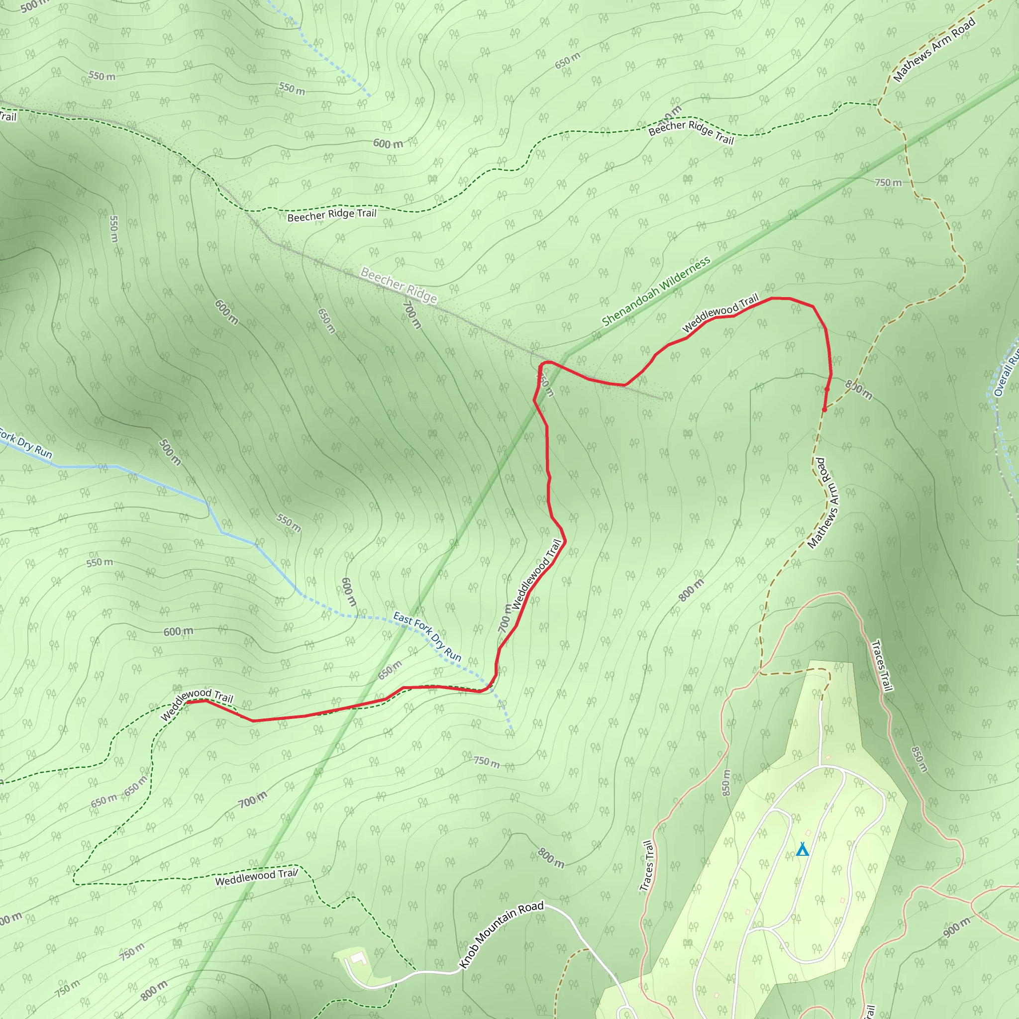 Weddlewood Trail mobile static map