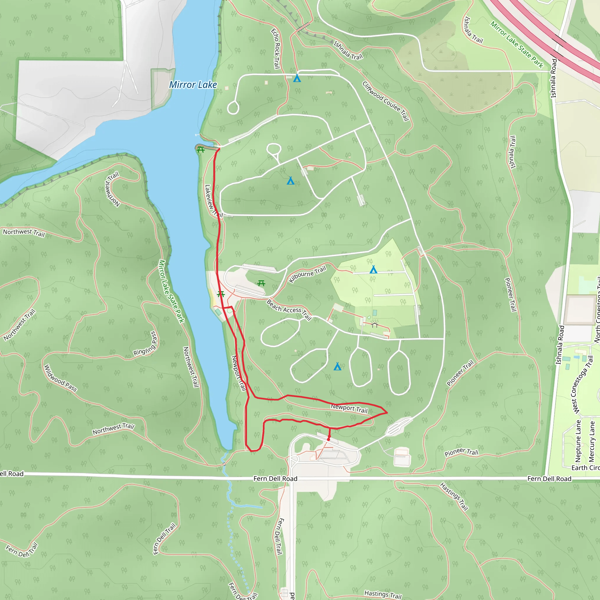 Newport Loop Trail mobile static map