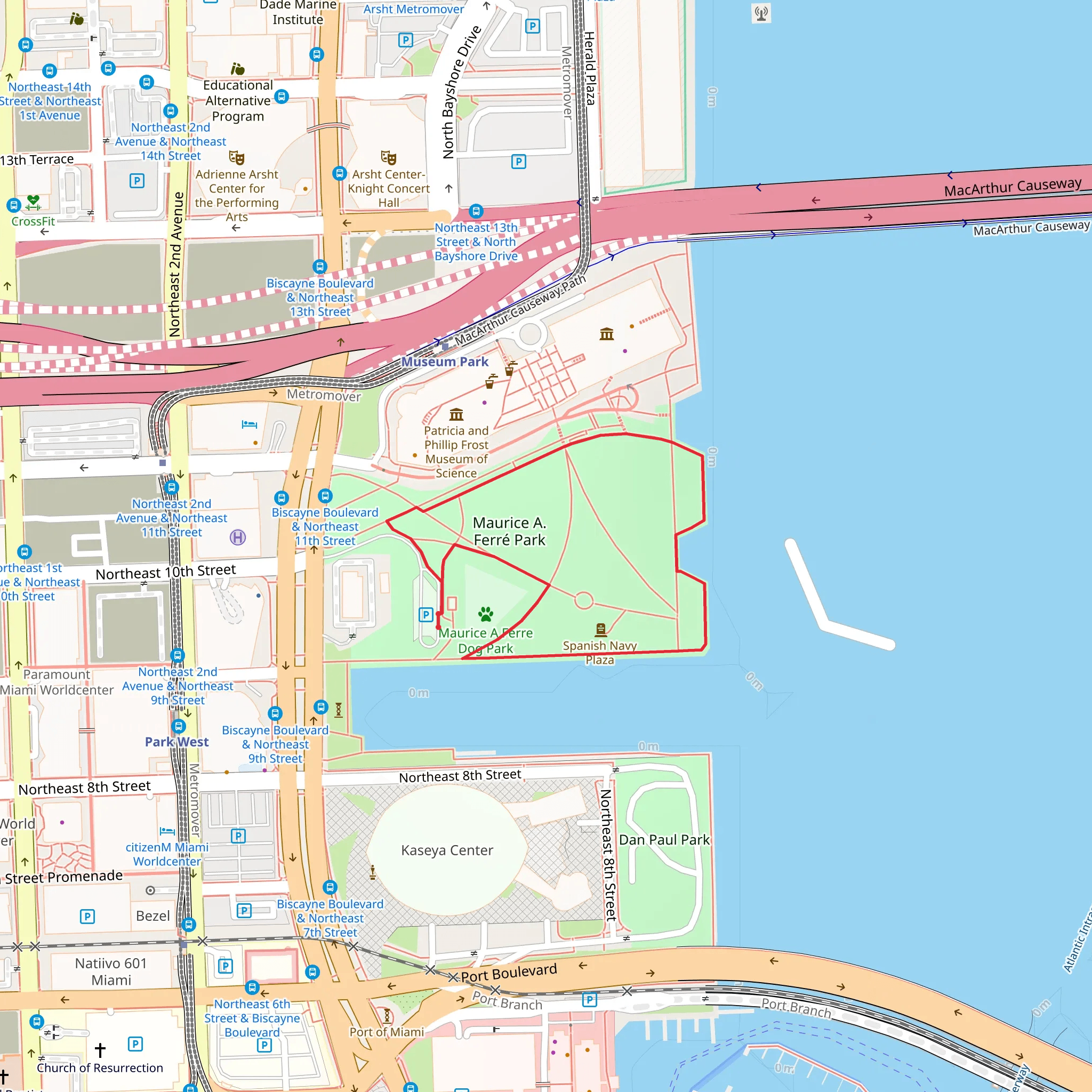 Maurice A Ferre Park Loop mobile static map