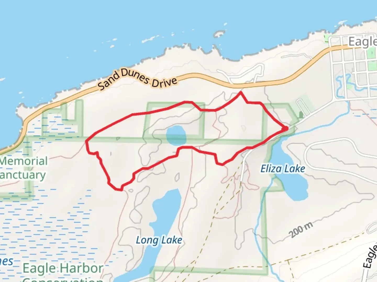 An image depicting the trail Shadow Shortcut and Dorothy and Fritz Carlton Loop and its surrounding area.