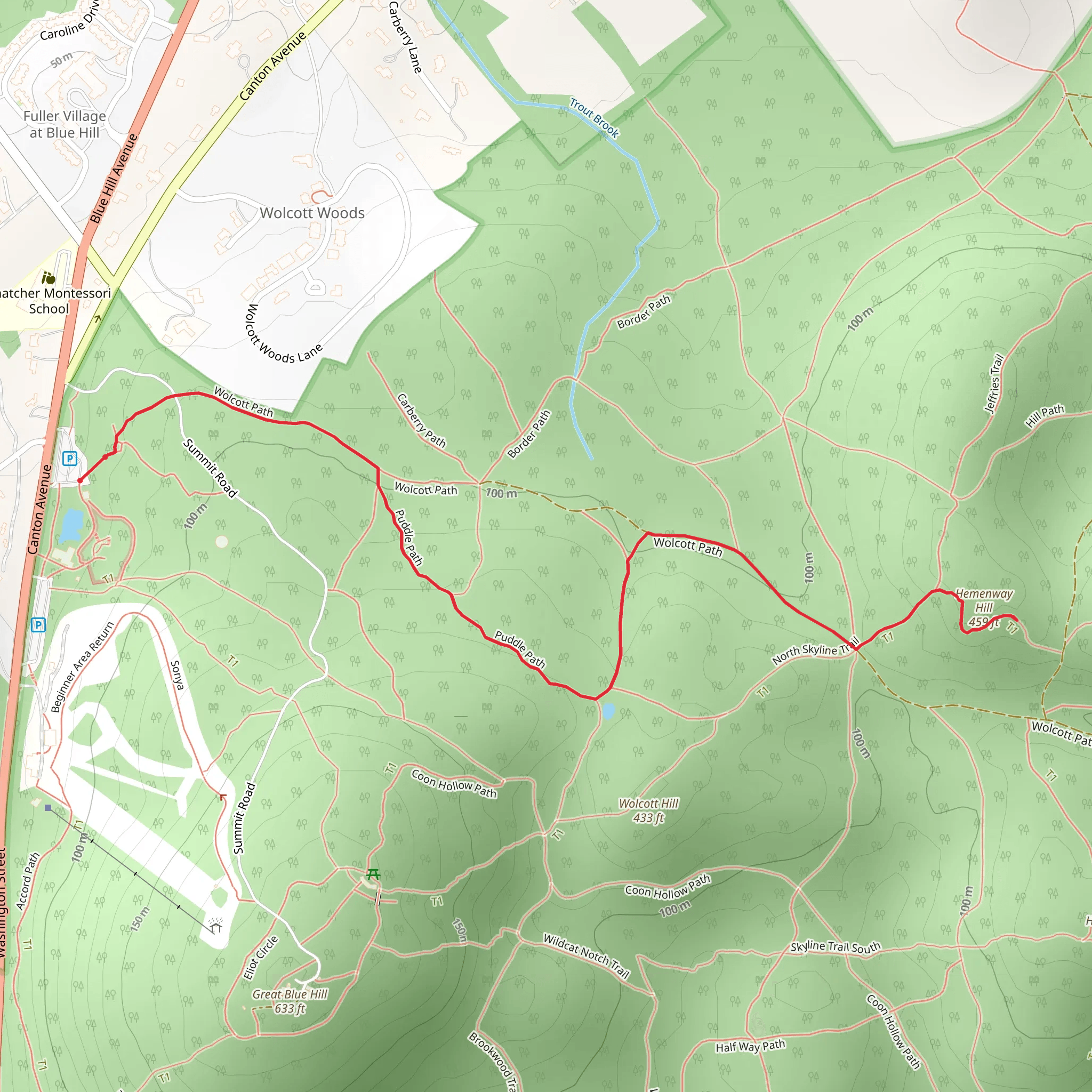 Hemenway Hill via Wolcott Path mobile static map