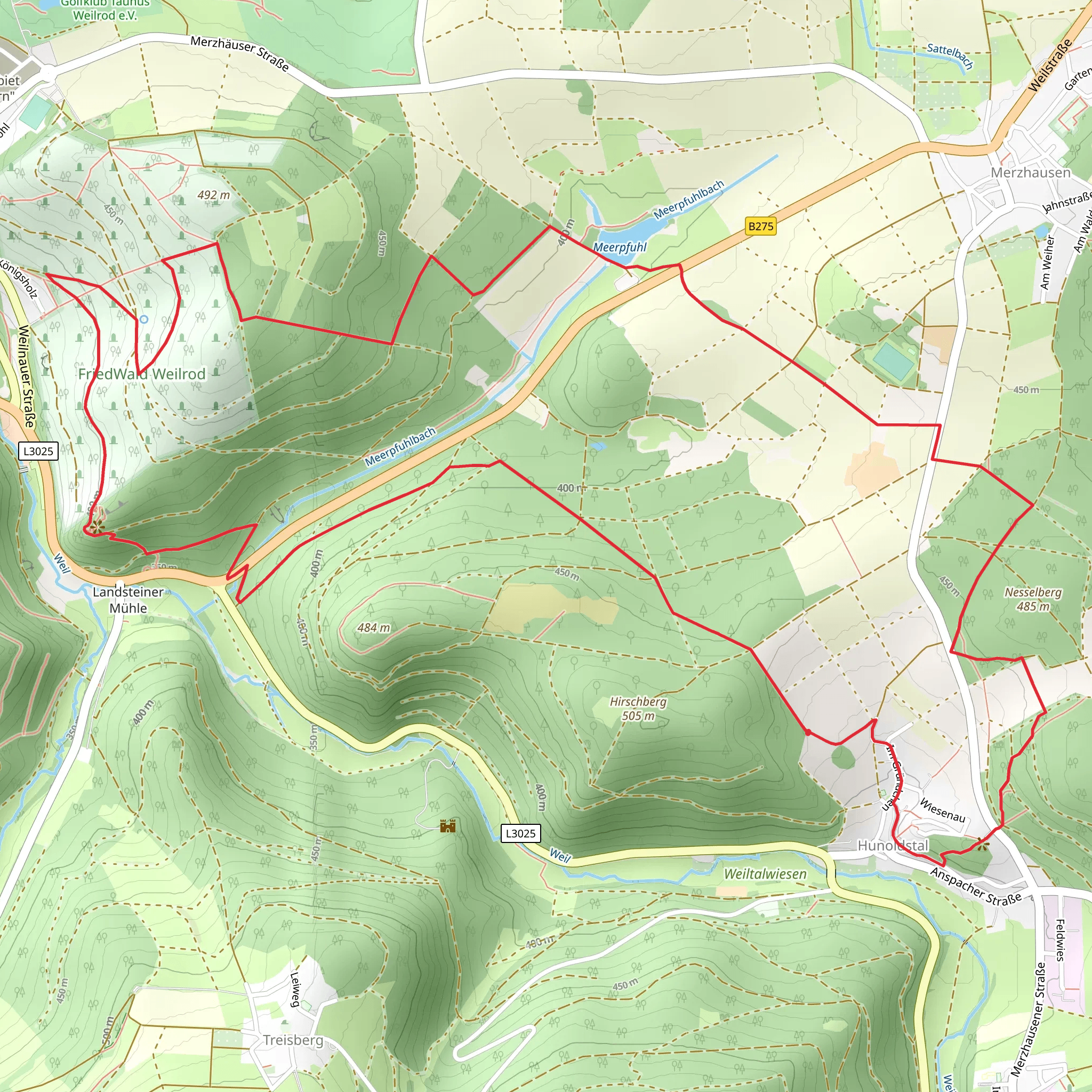 Meerpfuhl via Taunusklub Route mobile static map