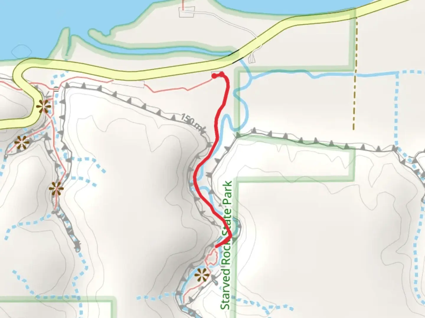 An image depicting the trail Illinois Canyon and its surrounding area.