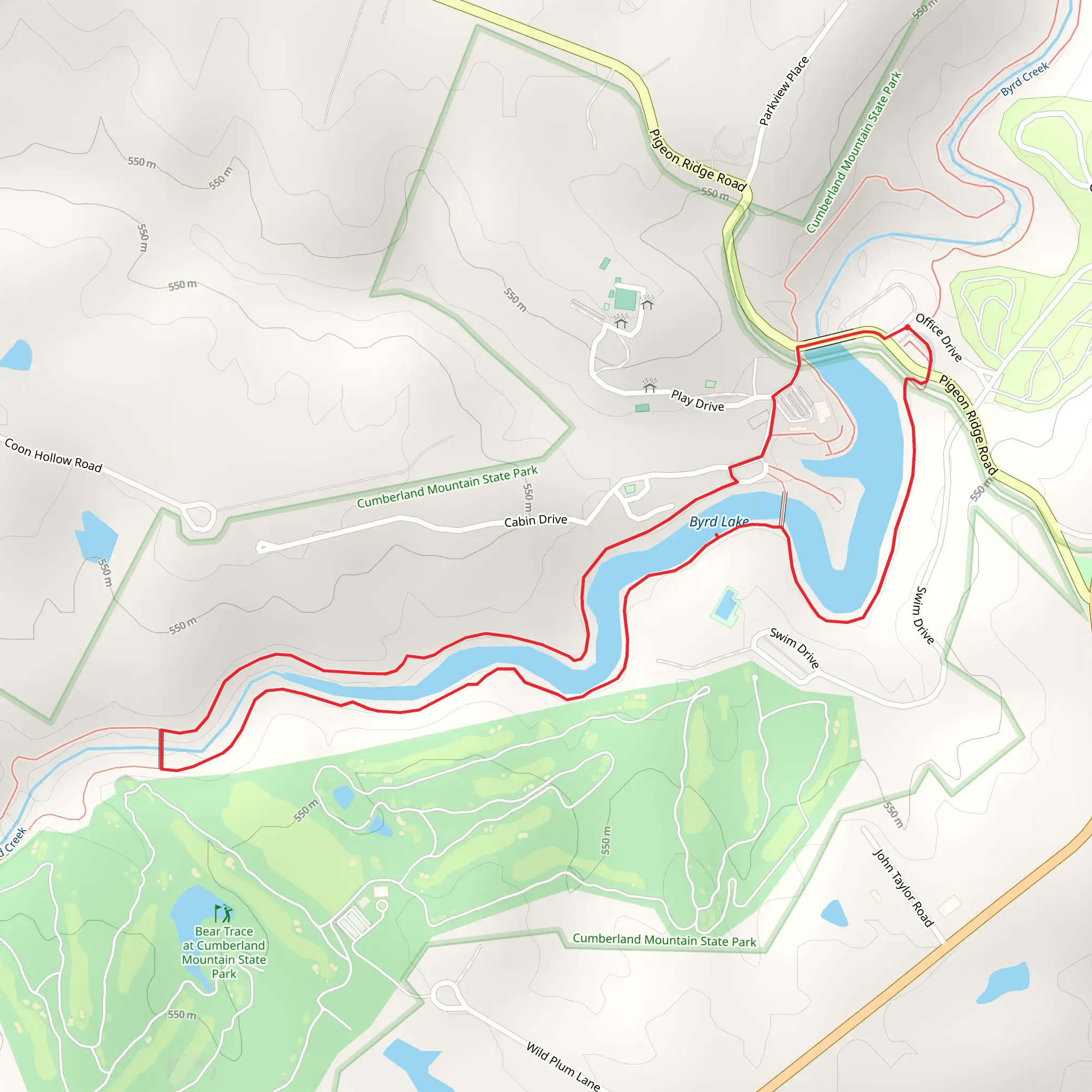 Byrd Lake Loop - Short mobile static map