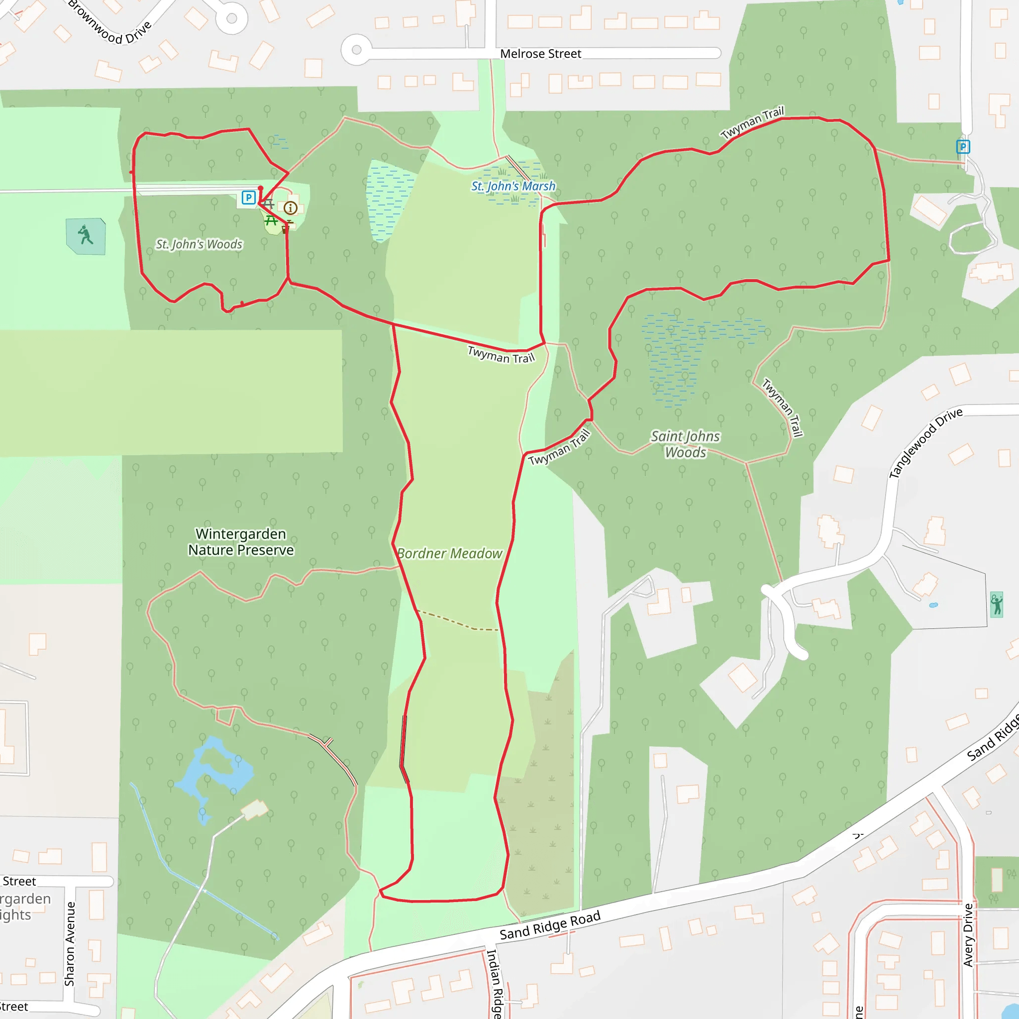 Twyman Loop Trail - Wintergarden Nature Preserve mobile static map