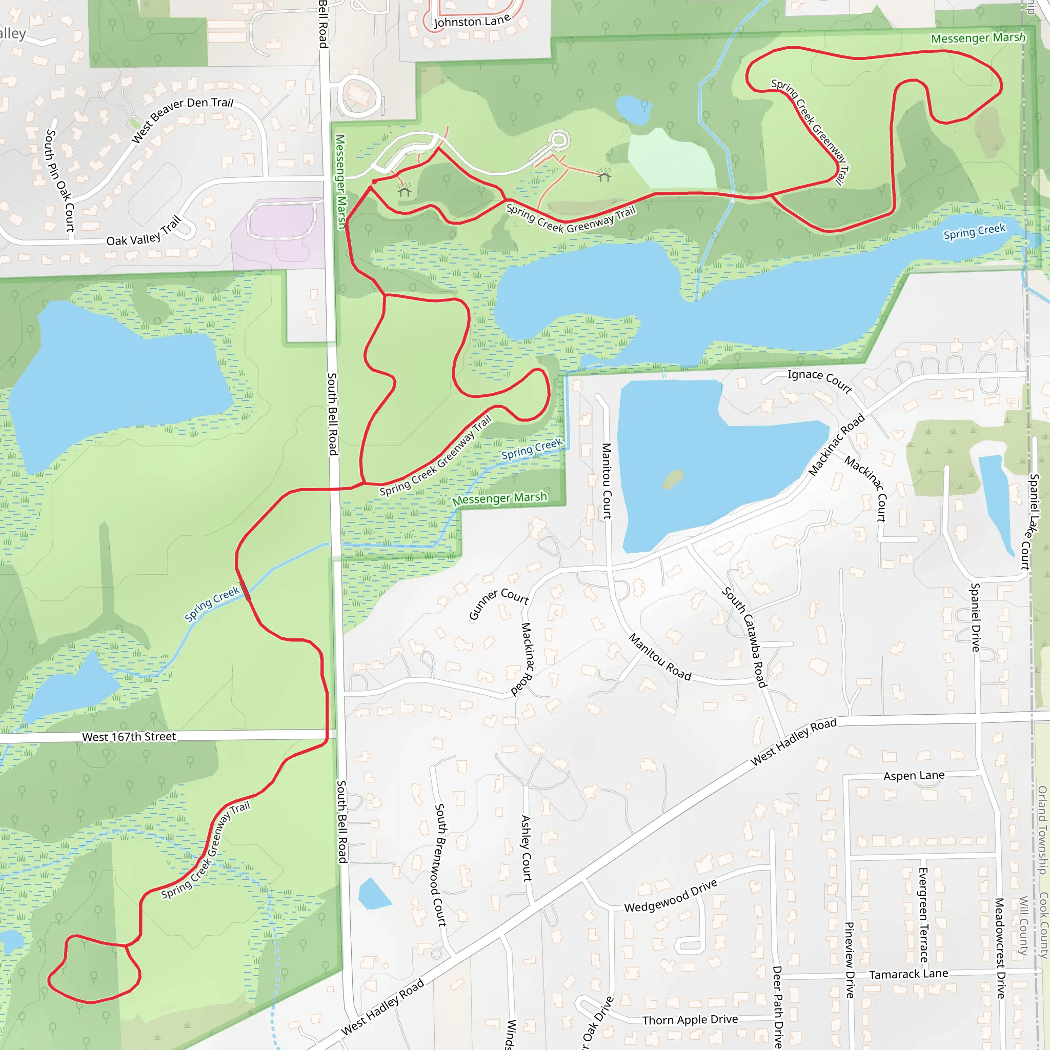 Spring Creek Greenway Trail mobile static map