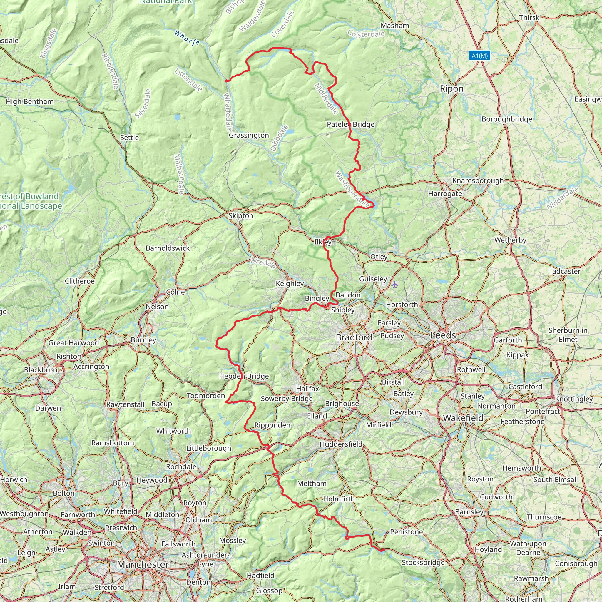Kettlewell to Langsett Trail mobile static map