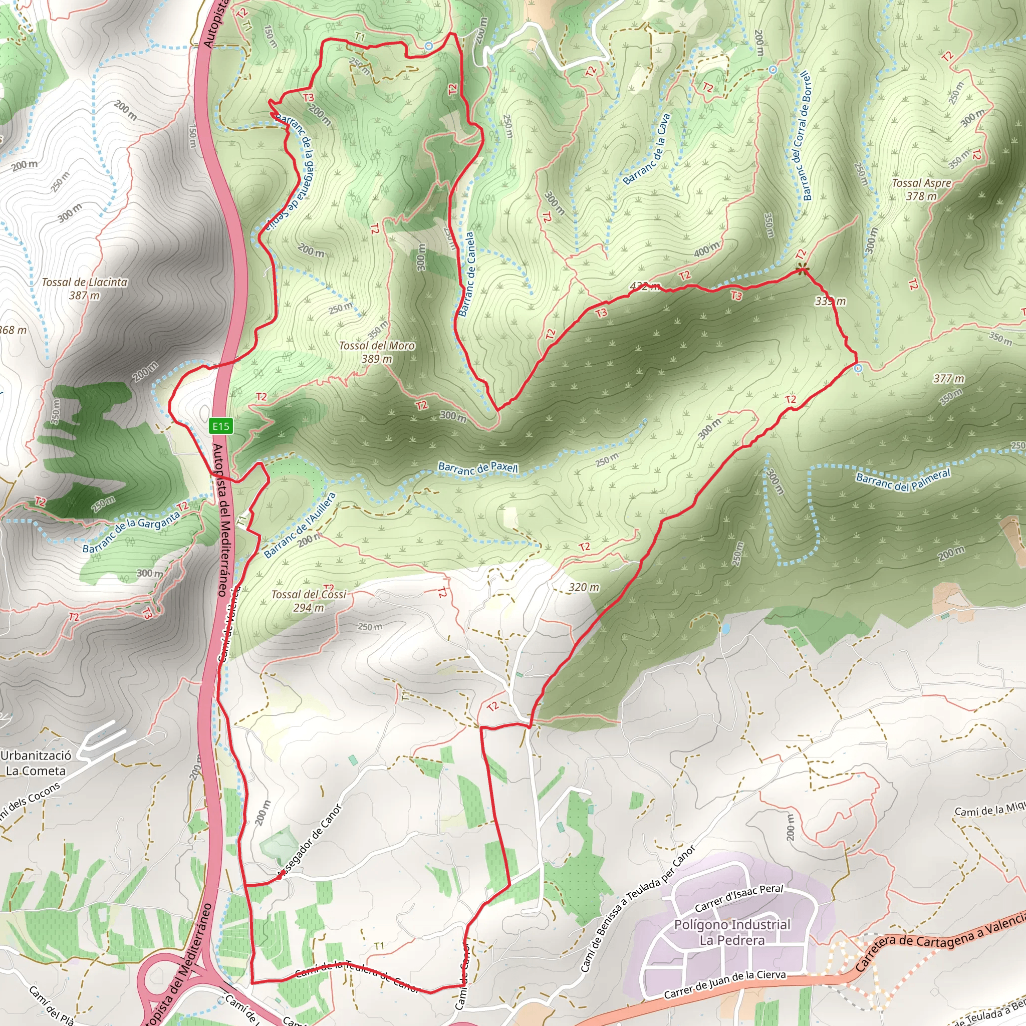 Riverside route - Barranc de la Garganta PR CV 388 mobile static map