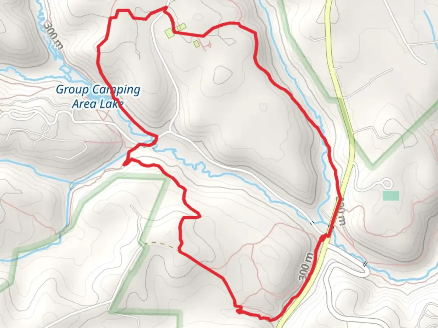 An image depicting the trail Racoon Creek Loop Trail and its surrounding area.