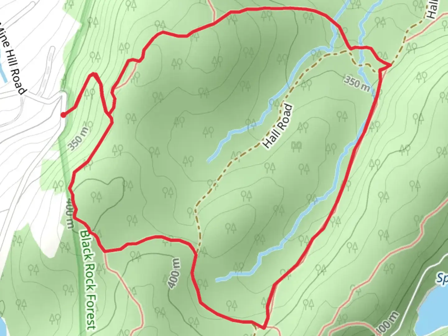 An image depicting the trail Sacket Trail and Stillman Trail Loop and its surrounding area.
