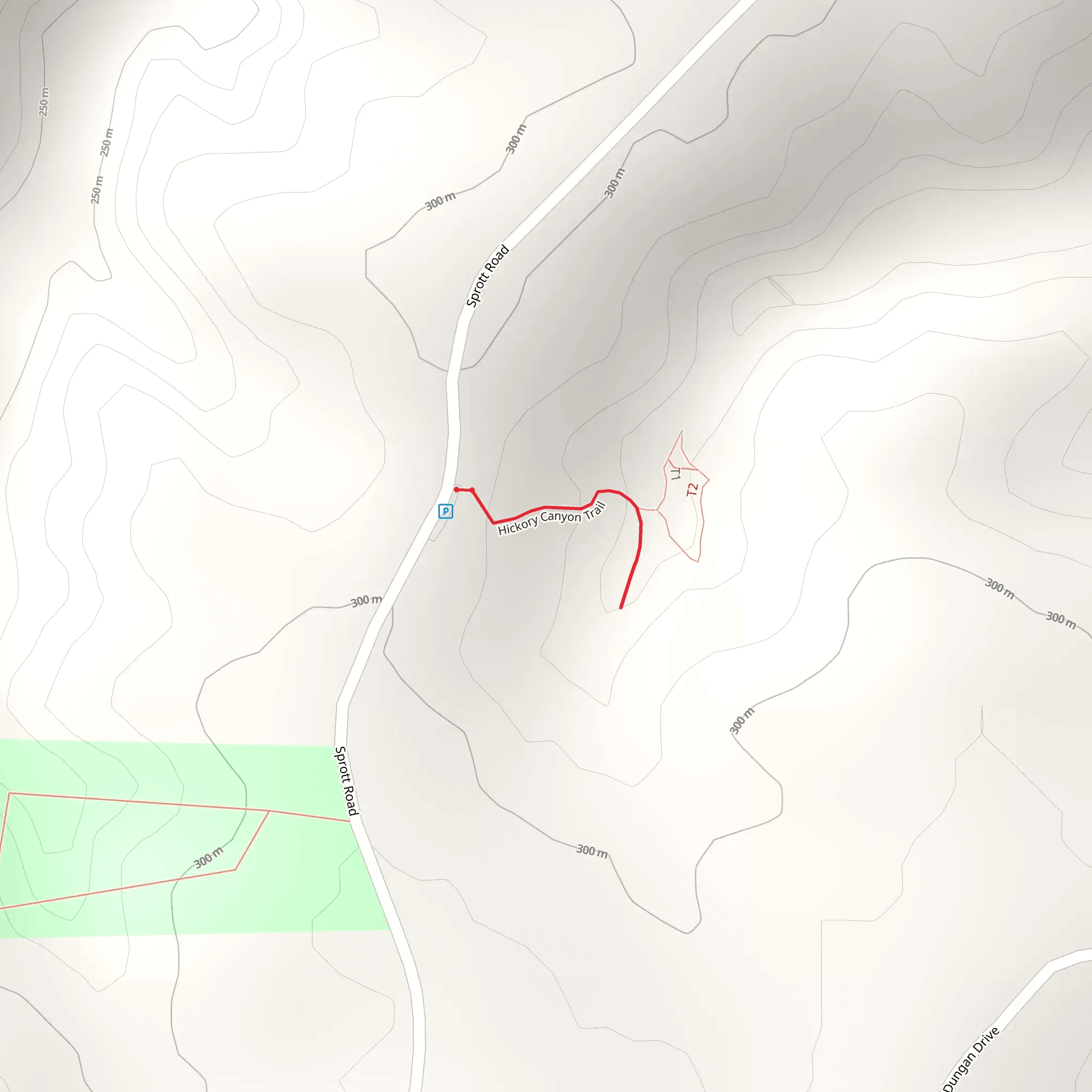 Hickory Canyon Trail mobile static map