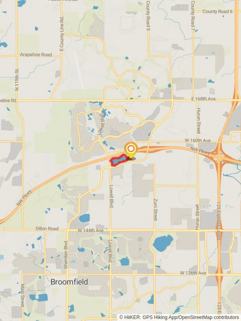 An image depicting the trail Siena Reservoir Loop and its surrounding area.