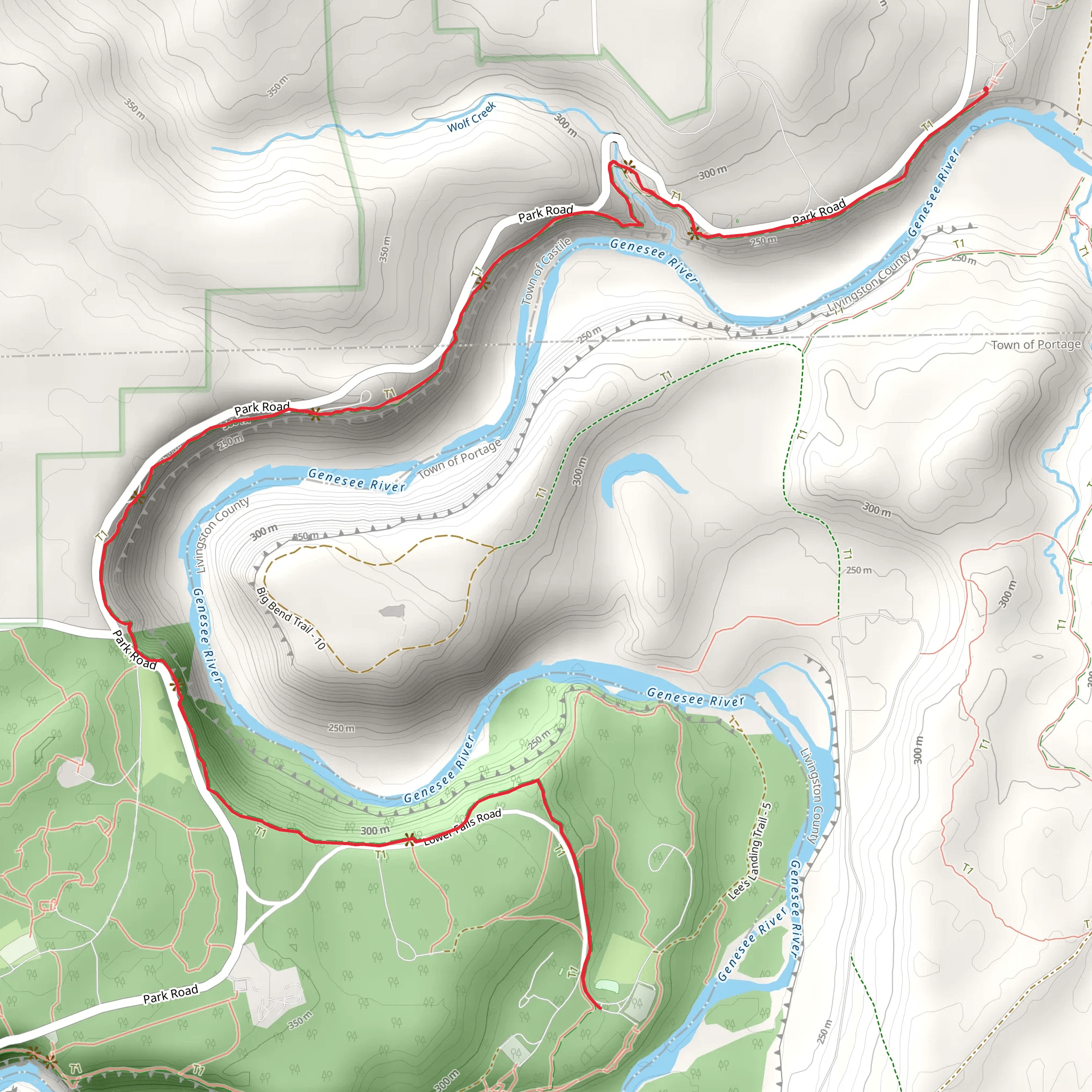 Walk along Genesee River from Park Road mobile static map