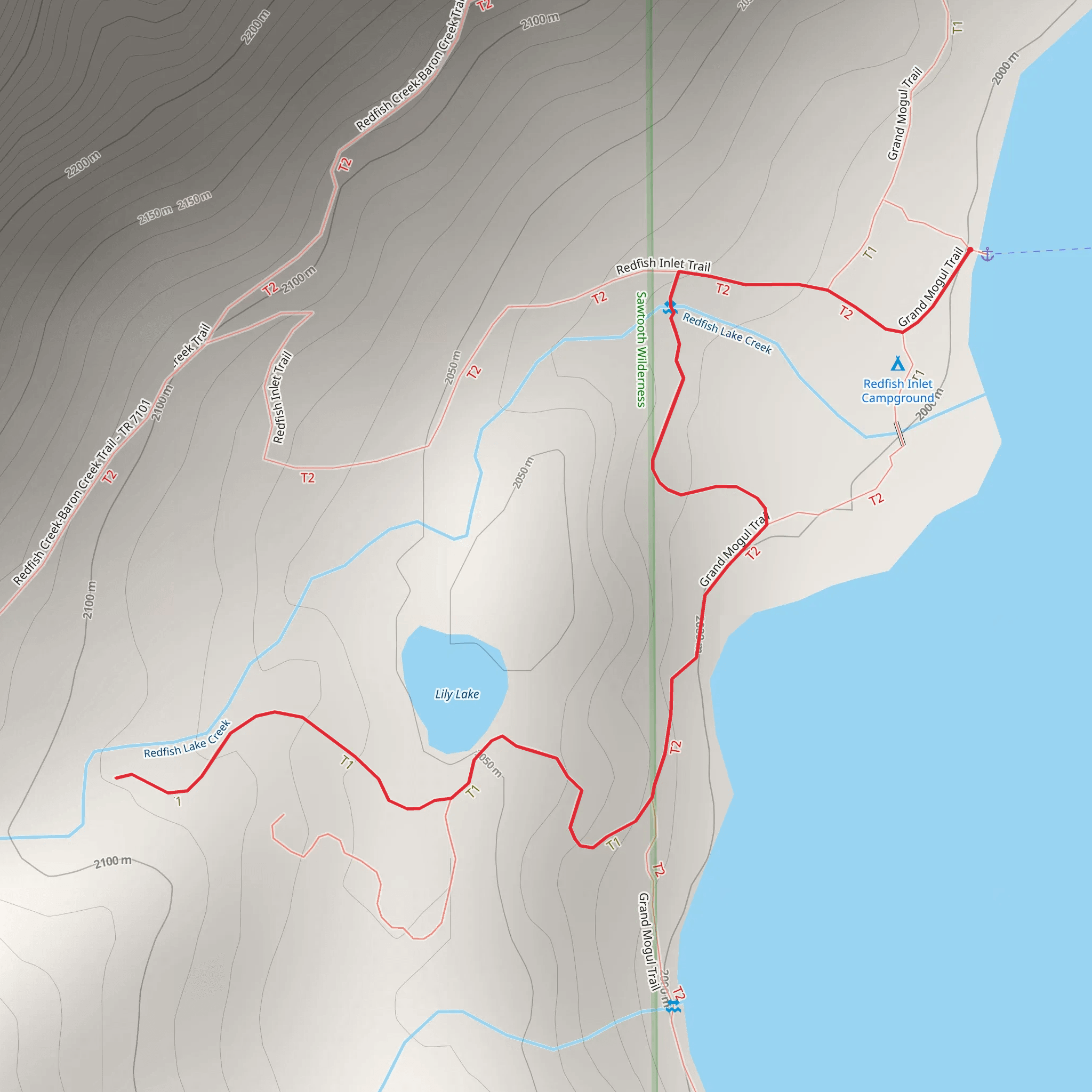 Grand Mogul Trail and Lily Lake mobile static map