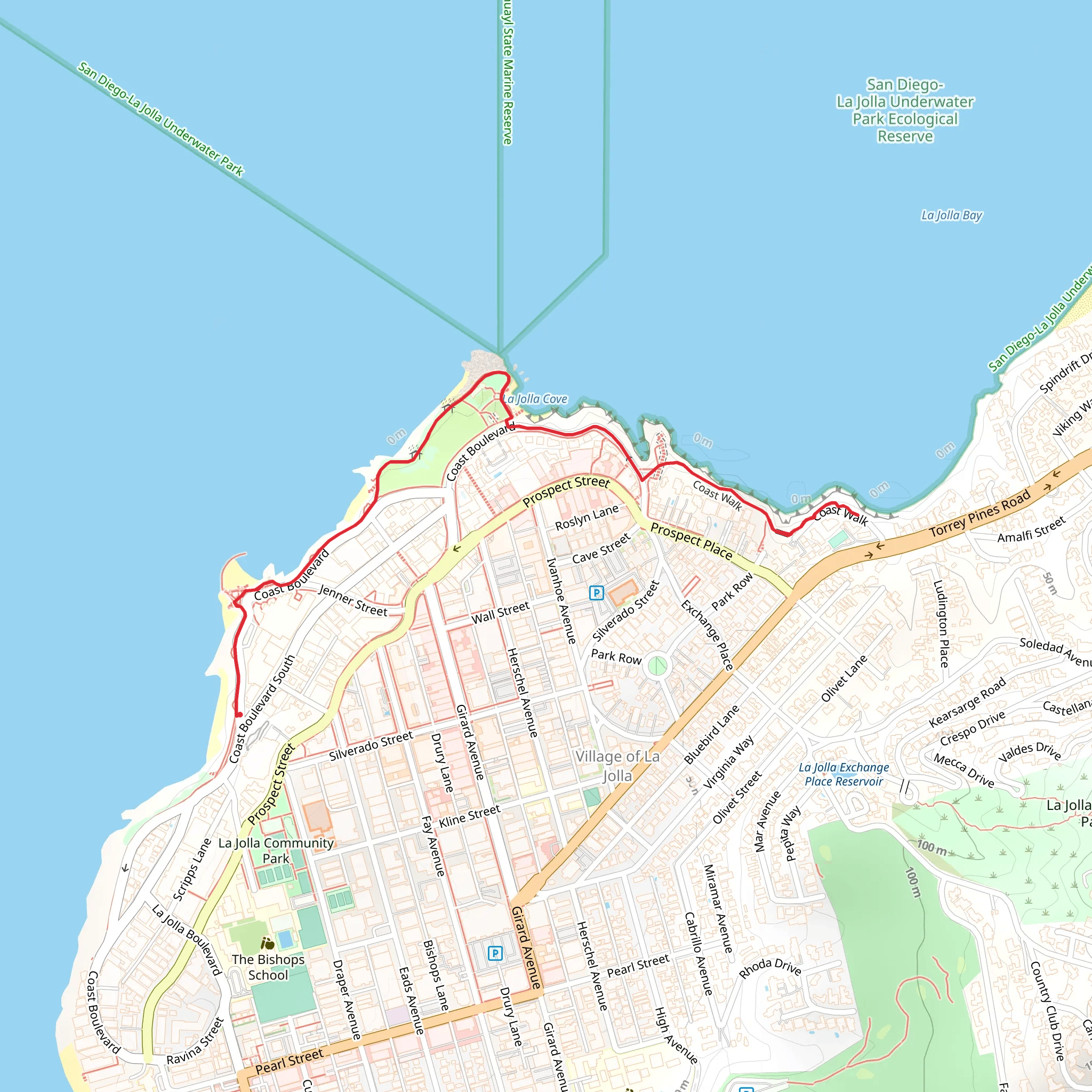 La Jolla Cove - Coast Walk mobile static map