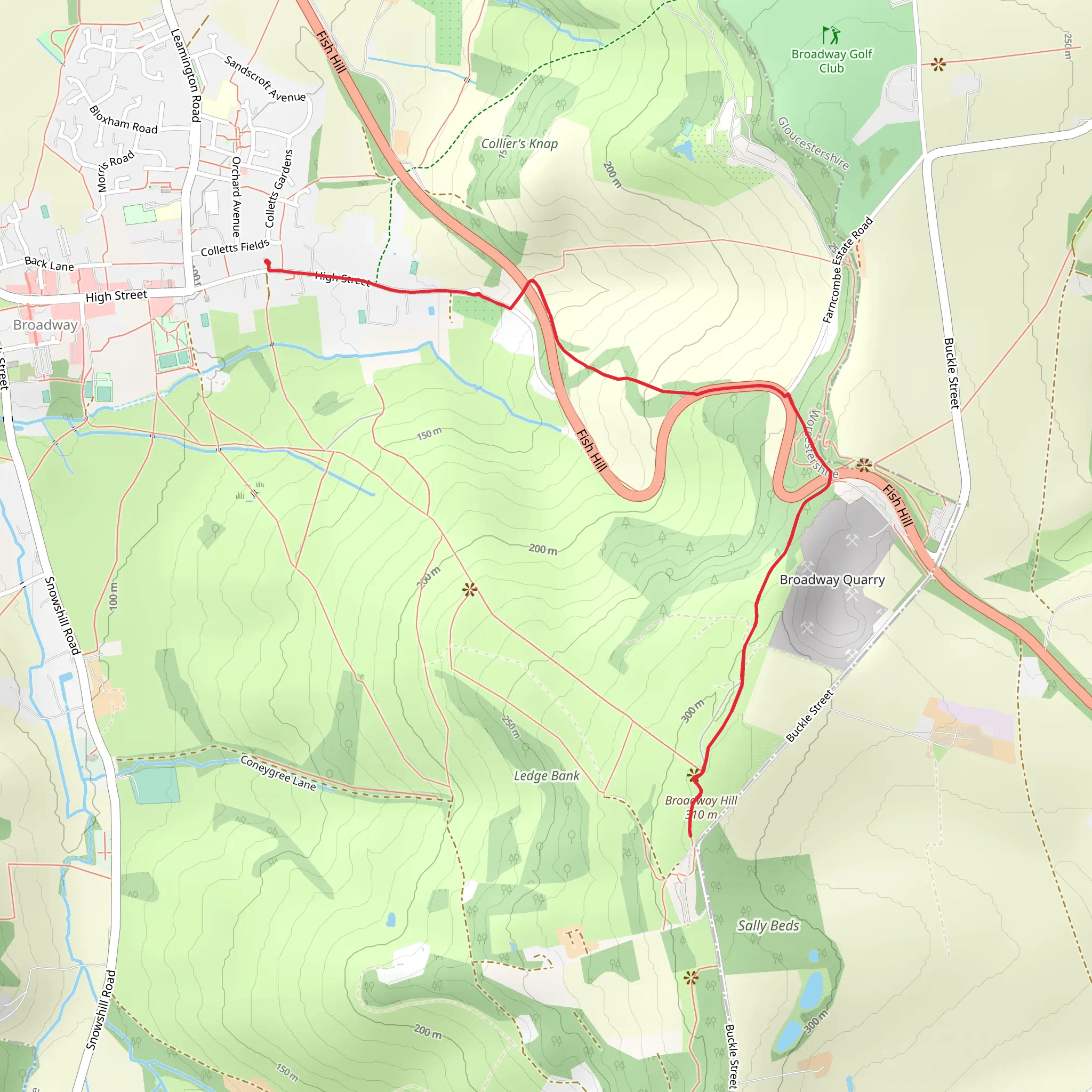 Broadway Tower Country Park Walk mobile static map