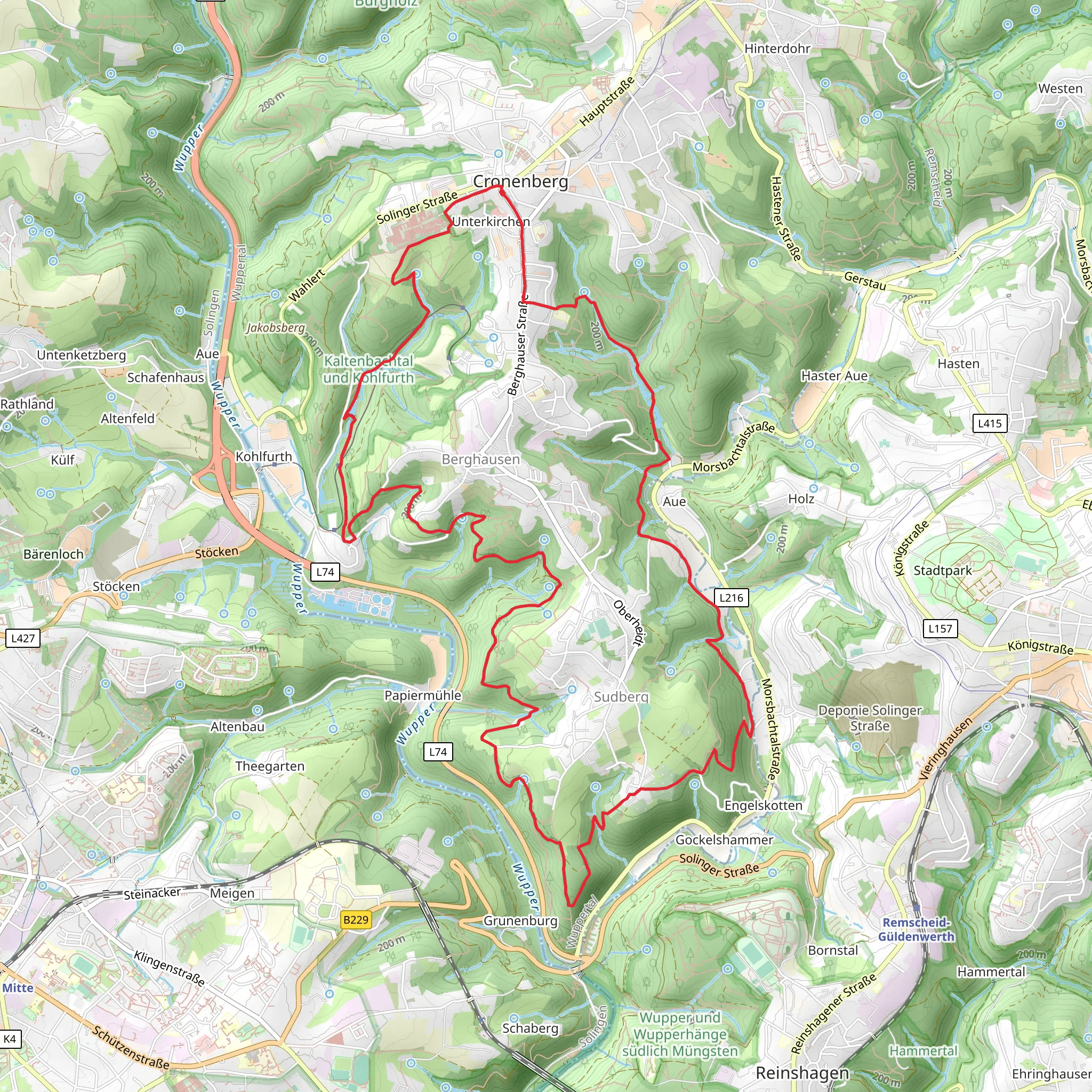 Morsbacher Berg and Kaltenbacher Kotten Loop mobile static map