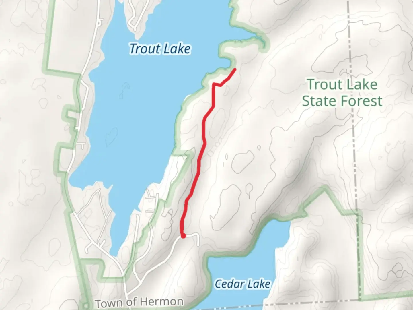 An image depicting the trail Cedar Lake N Shore Road Trail and its surrounding area.