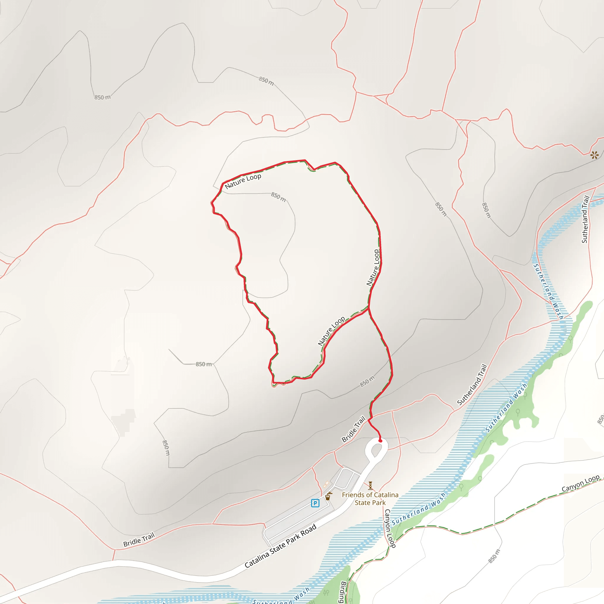 Sutherland Wash - Nature Trail mobile static map