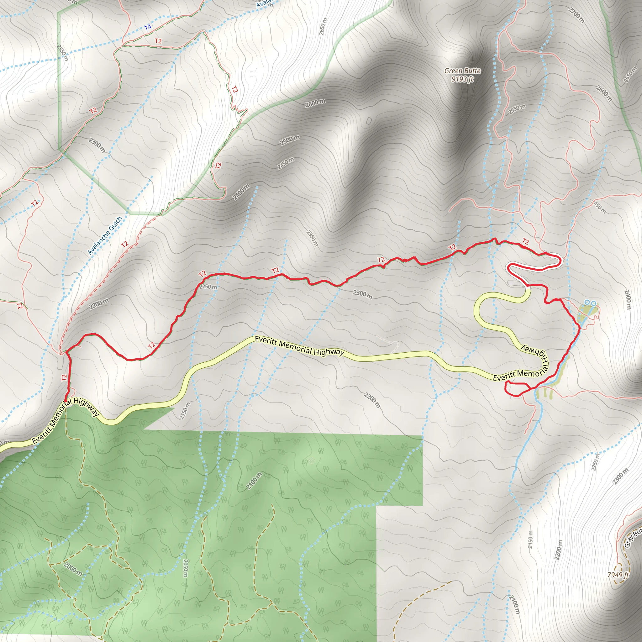 Panther Meadows via Snow Bunny Trail mobile static map