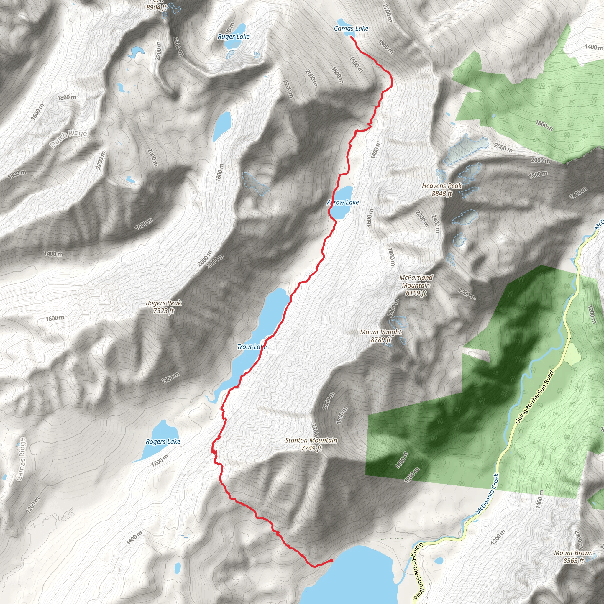 Camas Lake via West Lakes mobile static map