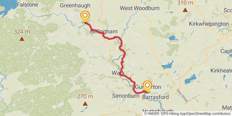 River Tyne Walk - North stage 2 Map