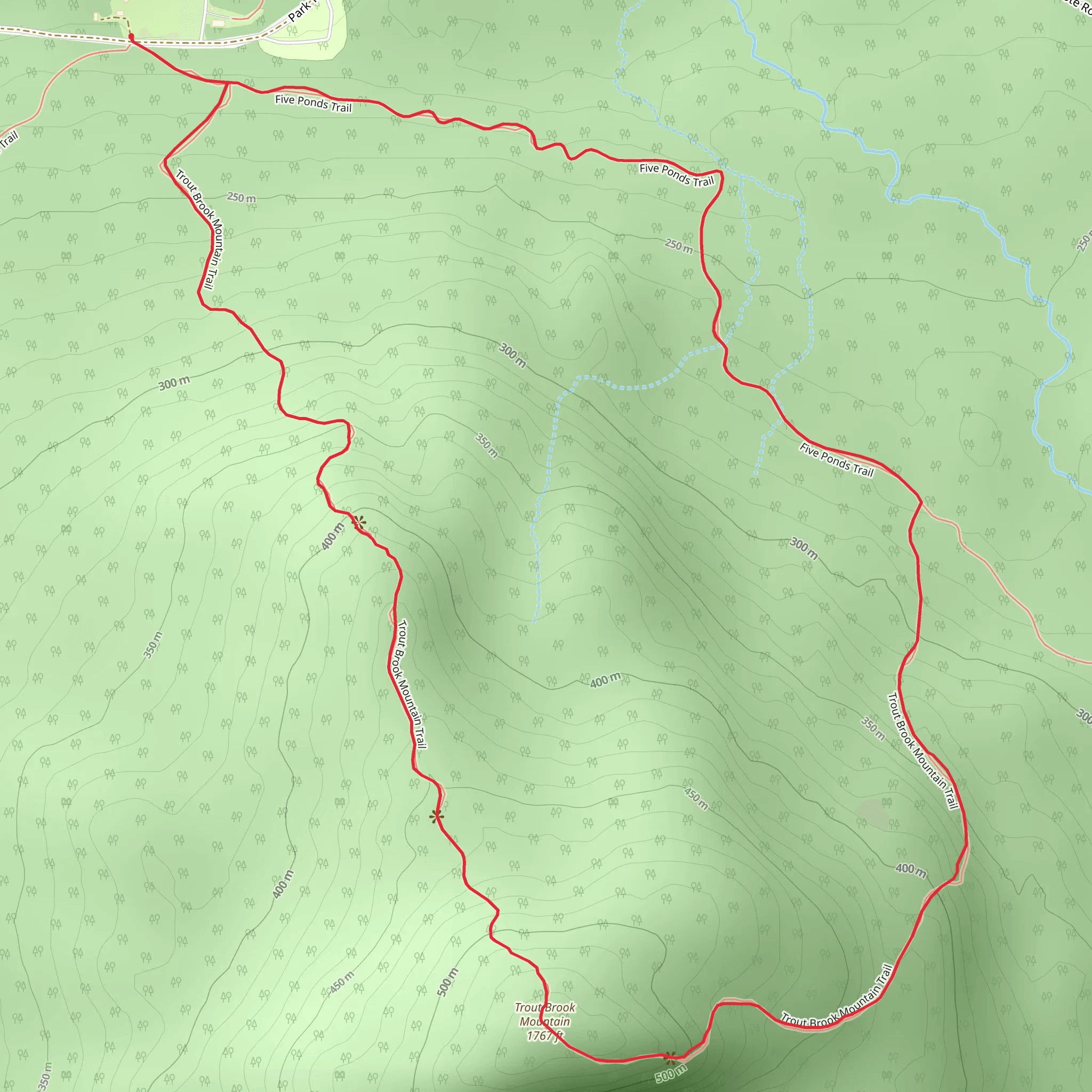 Trout Brook Mountain Trail Loop mobile static map