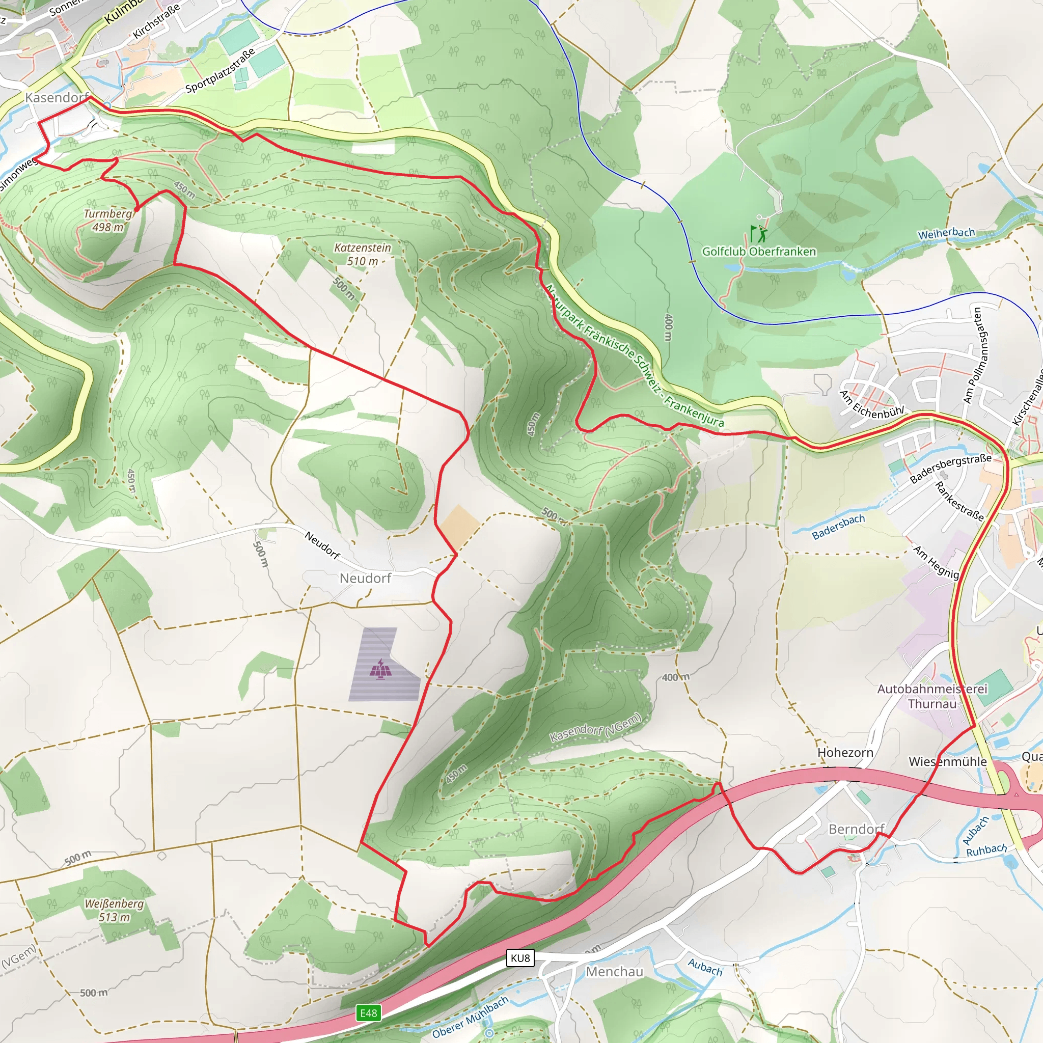 Rundweg Roter Ring Thurnau mobile static map