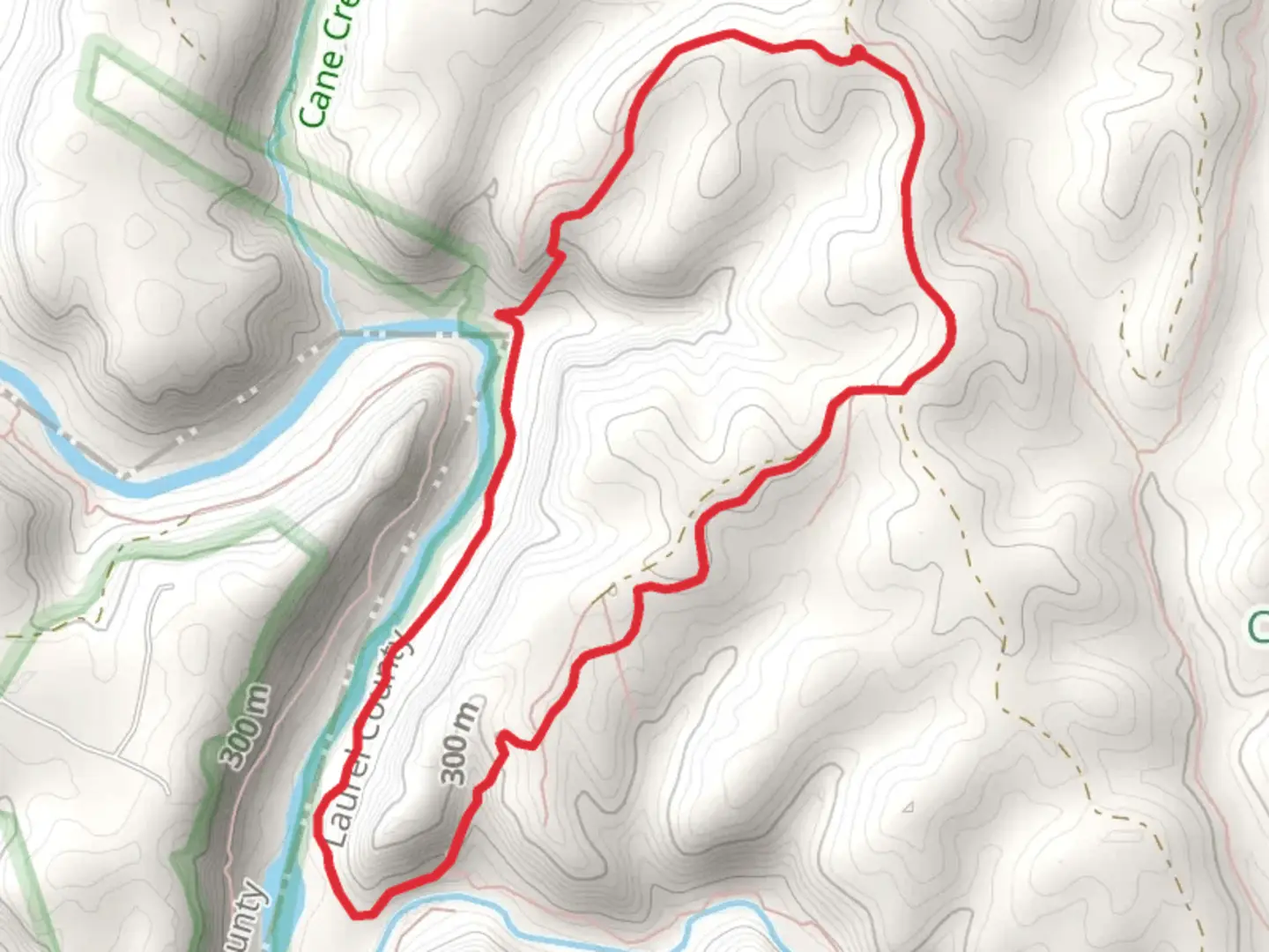 An image depicting the trail Rockcastle - Narrows and Winding Stair Gap Loop and its surrounding area.