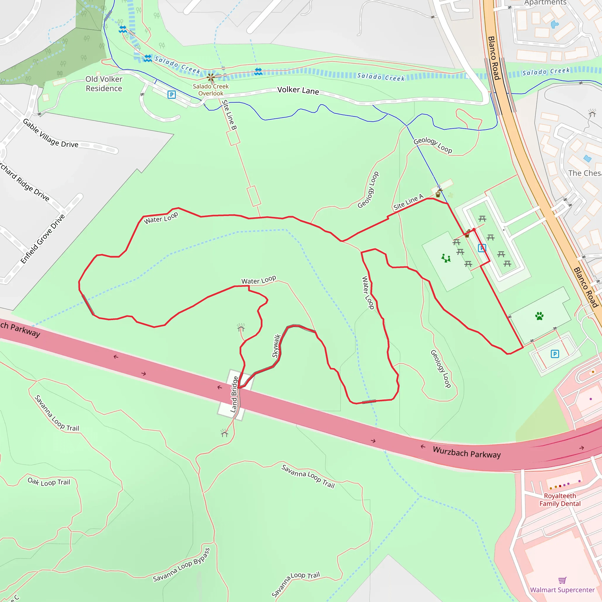 Skywalk and Water Loop mobile static map