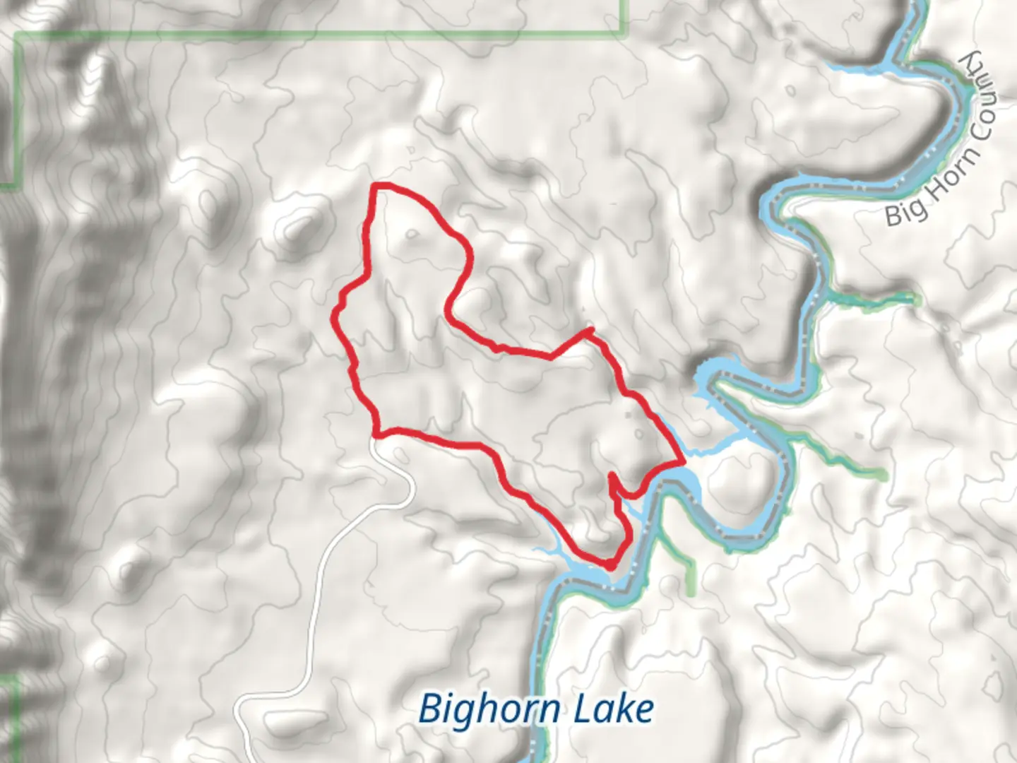 An image depicting the trail Barry's Island and South Pasture Loop and its surrounding area.