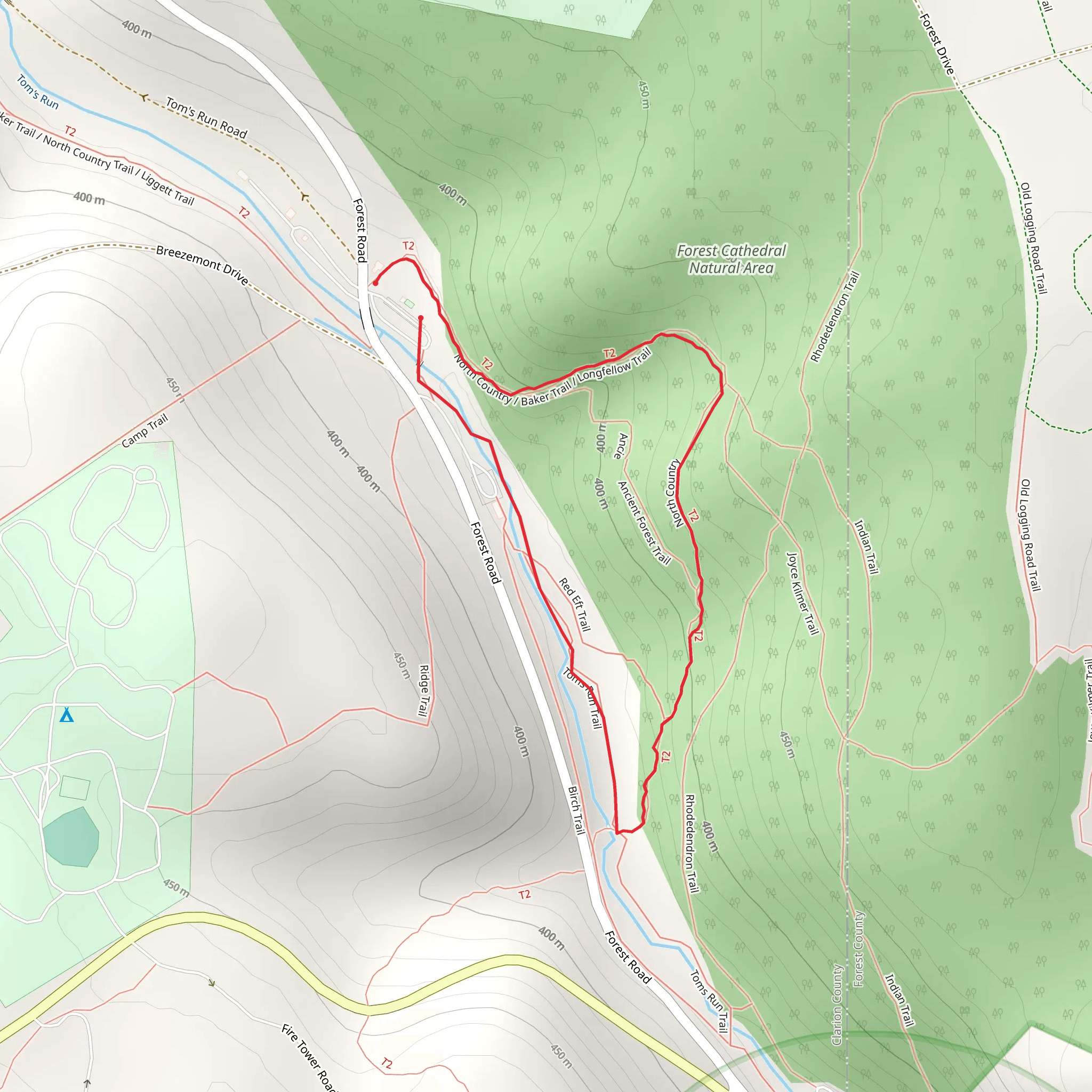 Gaging Sta Loop via Baker Trail mobile static map