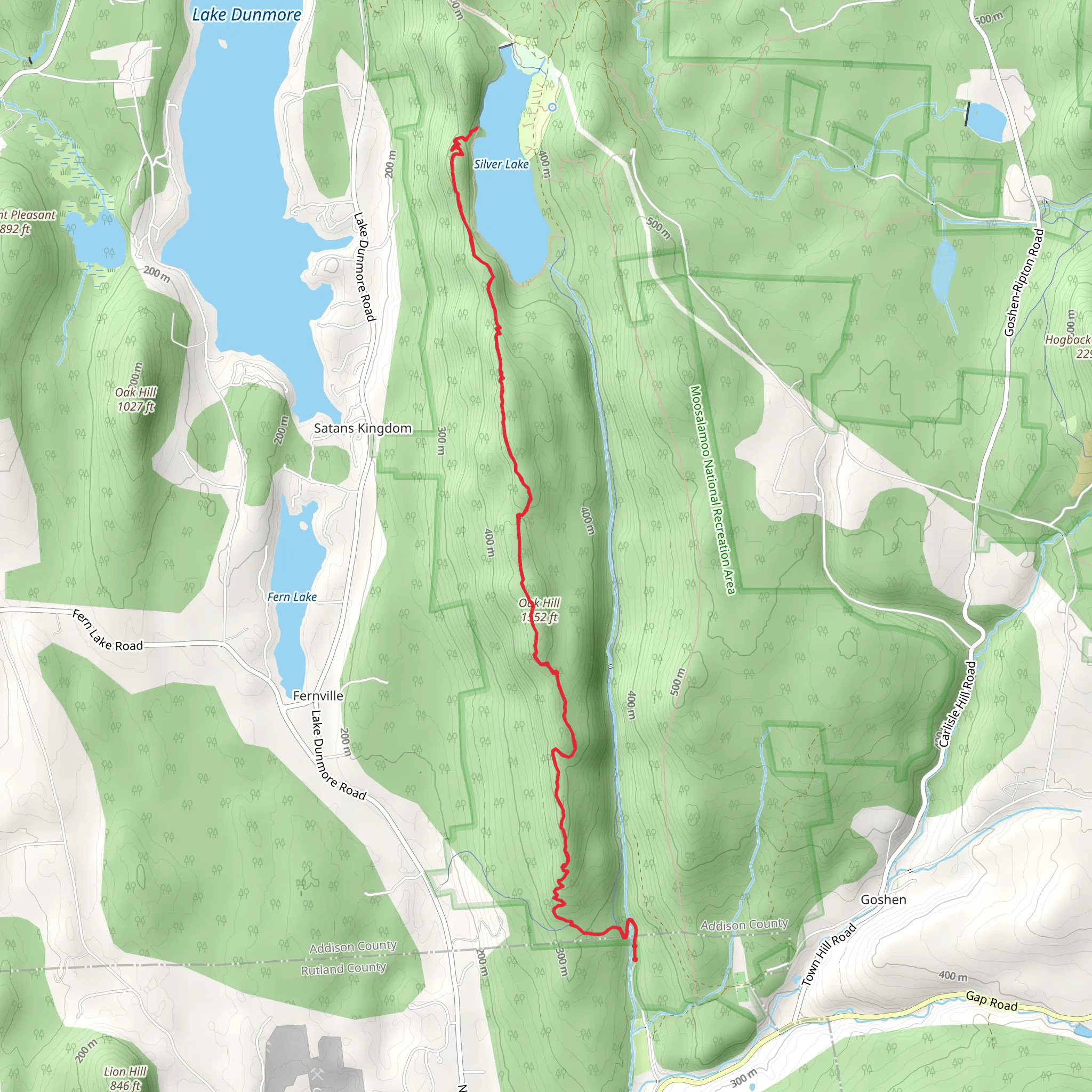 Chandler Ridge Trail via Leicester Hollow Trail mobile static map
