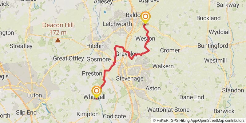 Hertfordshire Way stage 2 Map