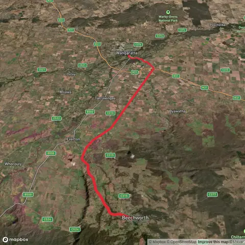 Beechworth to Wangaratta